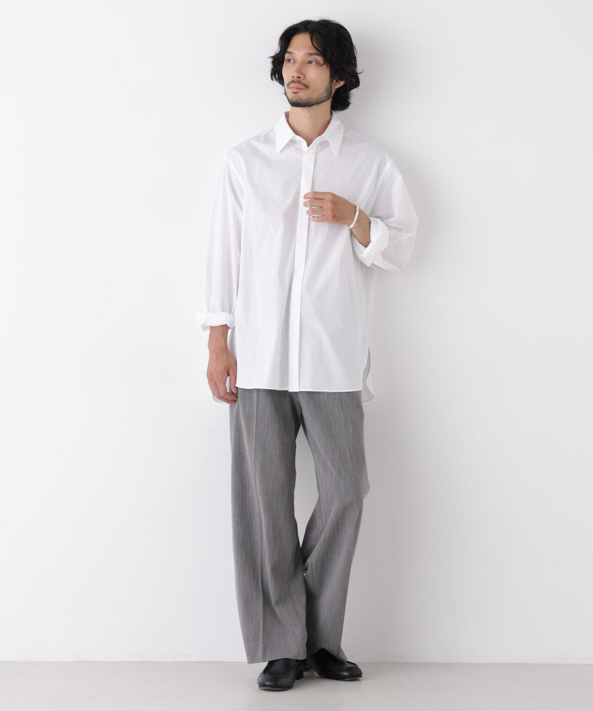 「ASSEMBLANC」Wrinkleワイヤーワッシャーシャツ 6686220211