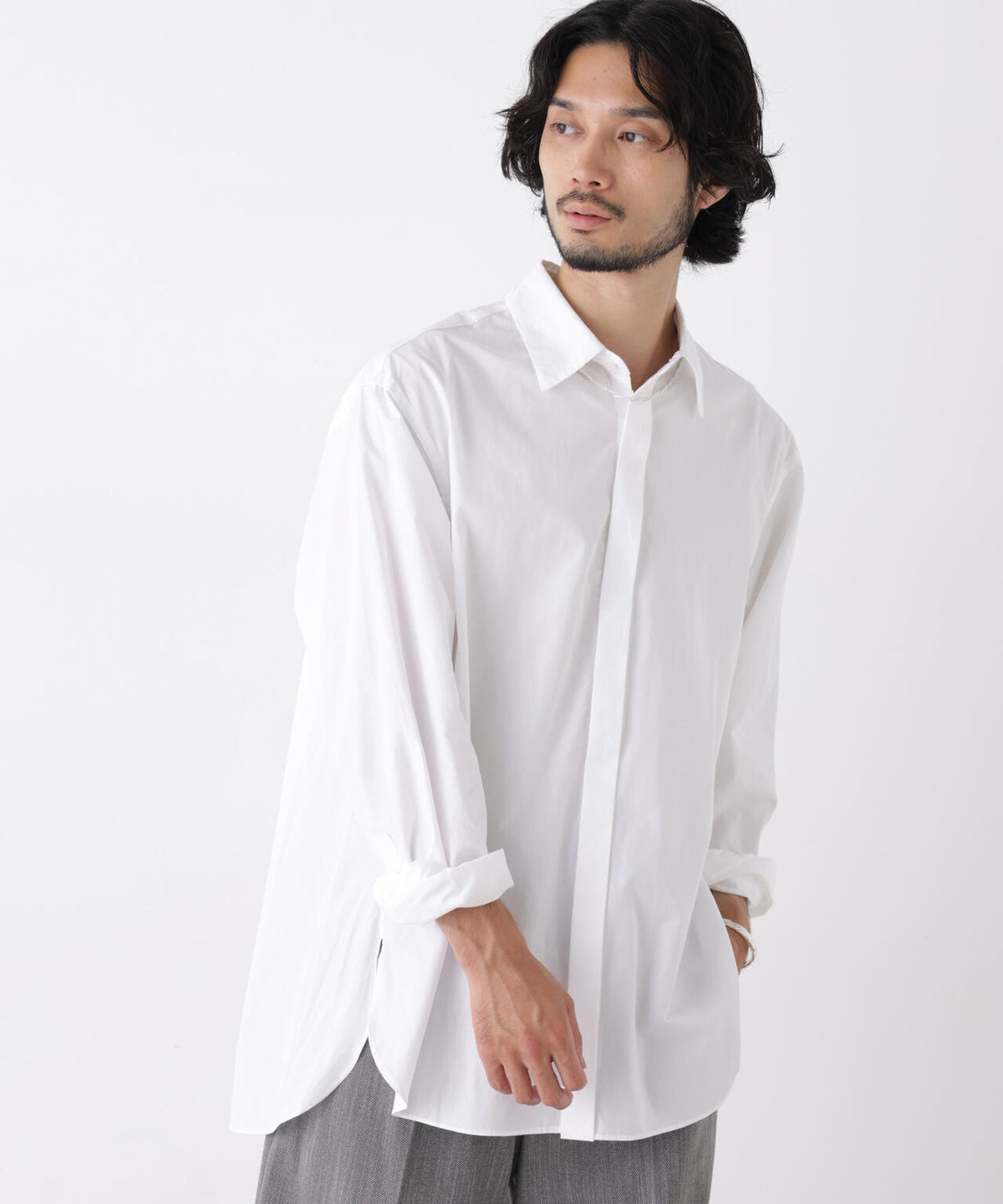 「ASSEMBLANC」Wrinkleワイヤーワッシャーシャツ 6686220211