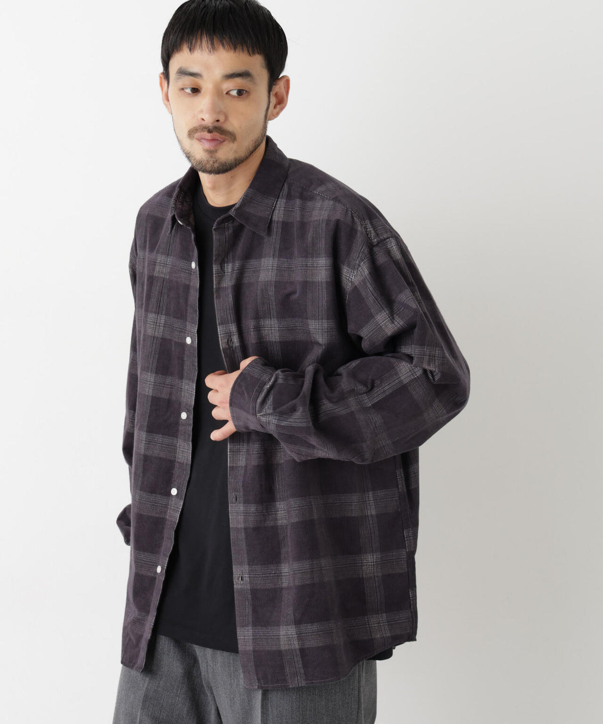 コーデュロイチェックシャツ 6686220217
