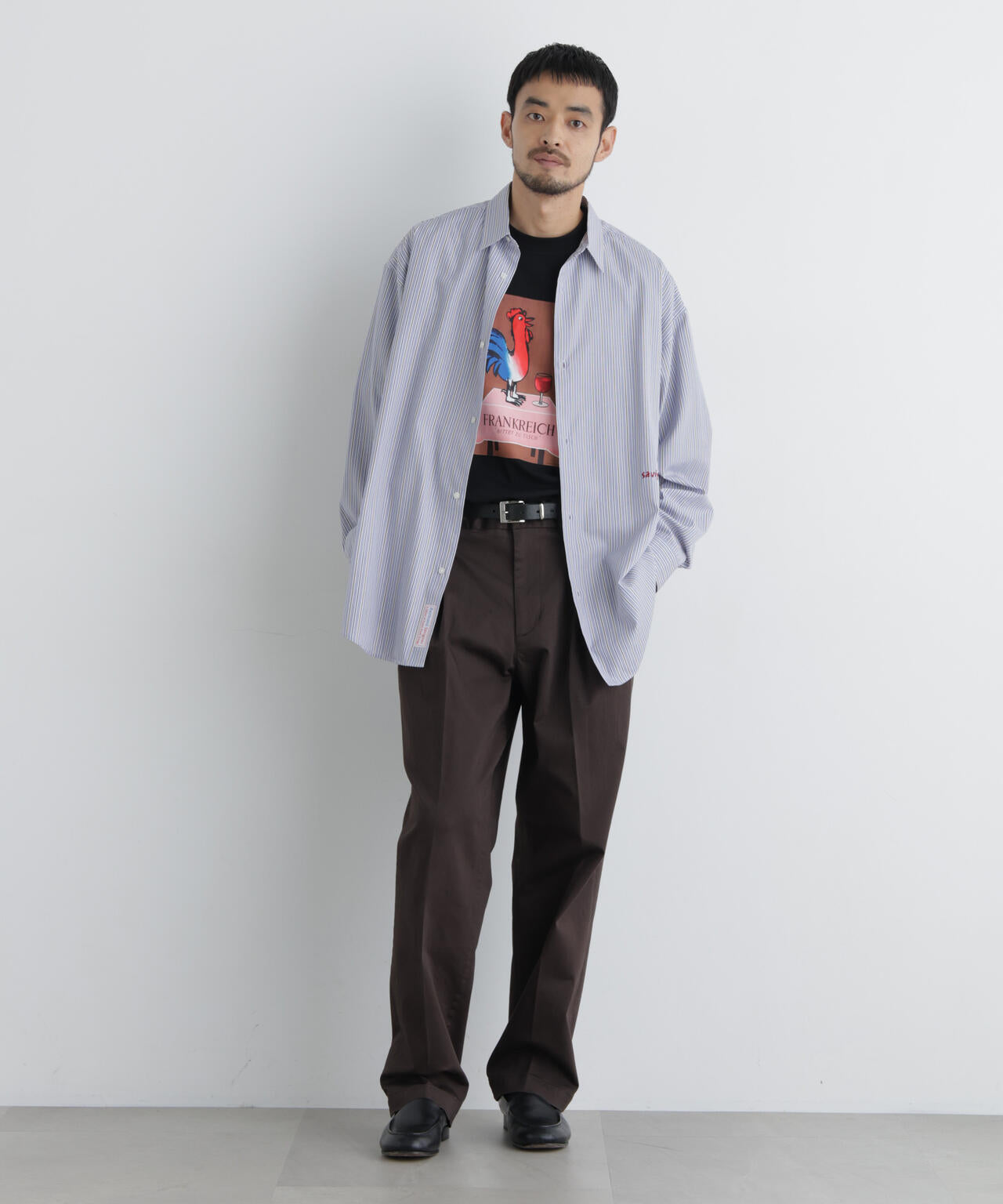 「OtoNANO」×SAVIGNAC レタードワイドシャツ 6686220220