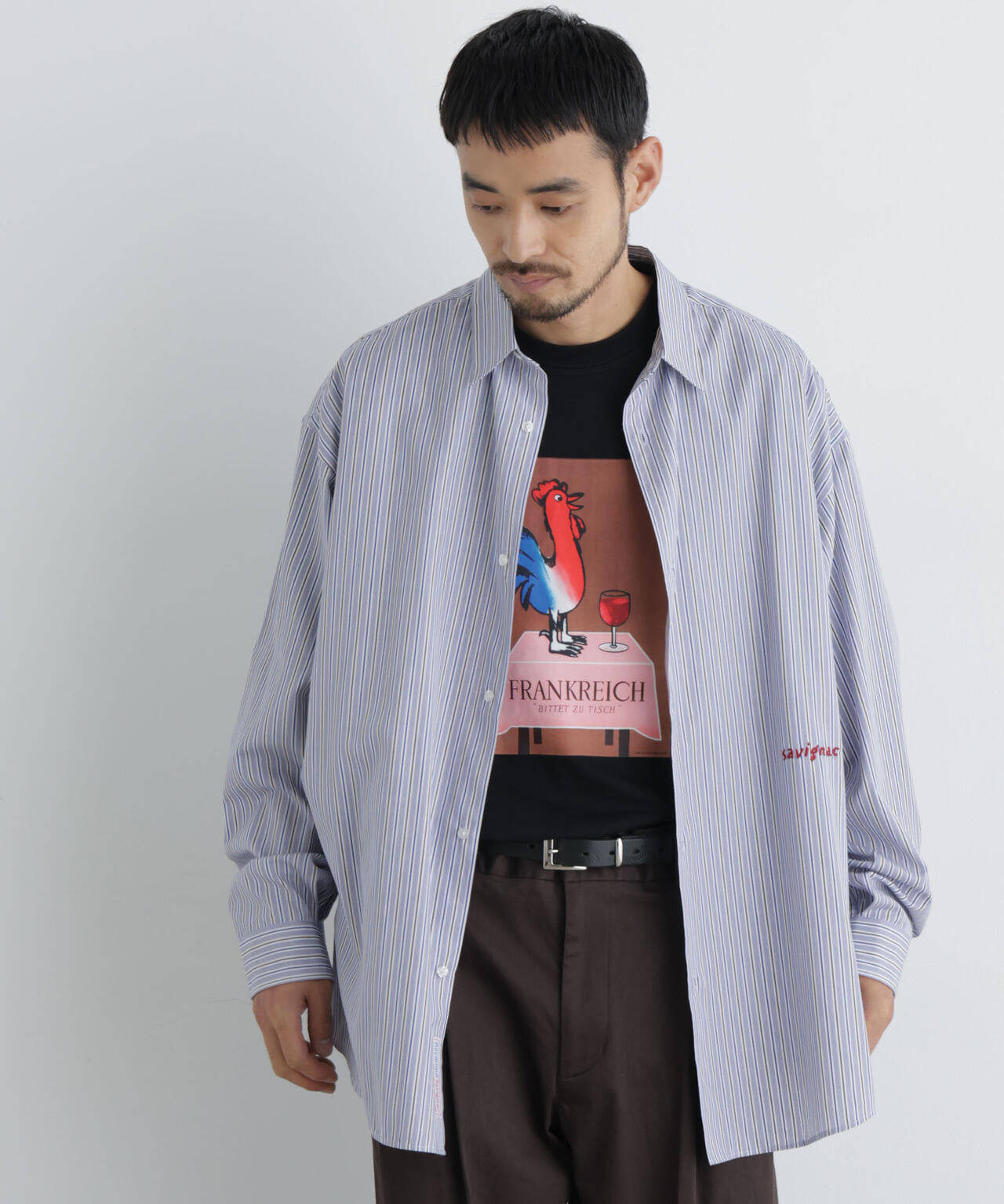 「OtoNANO」×SAVIGNAC レタードワイドシャツ 6686220220