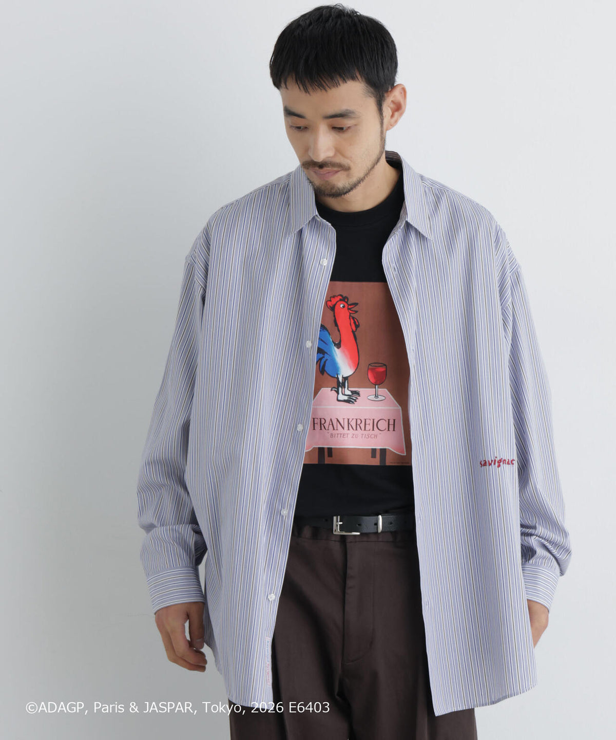 「OtoNANO」×SAVIGNAC レタードワイドシャツ 6686220220