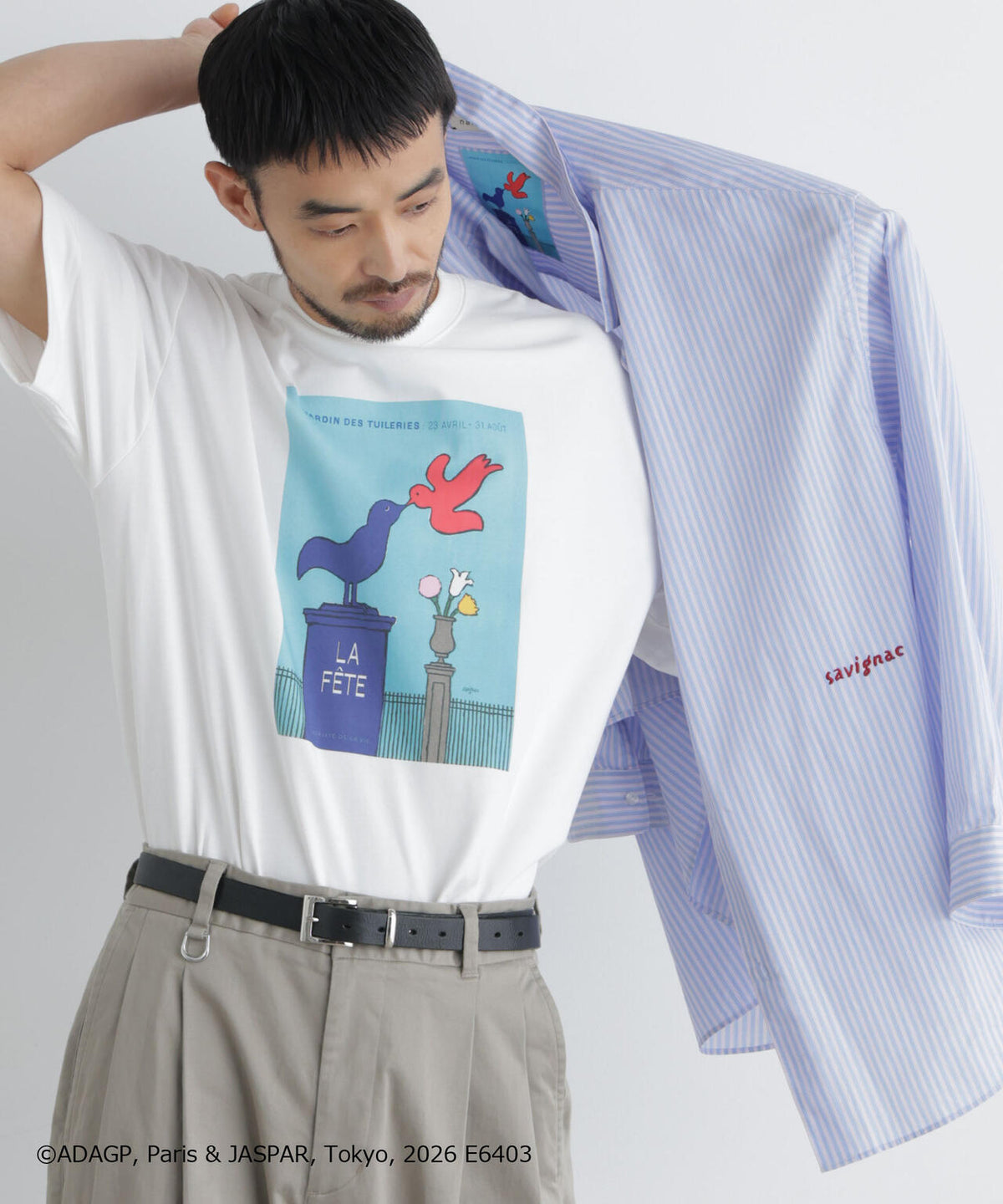 「OtoNANO」×SAVIGNAC レタードワイドシャツ 6686220220
