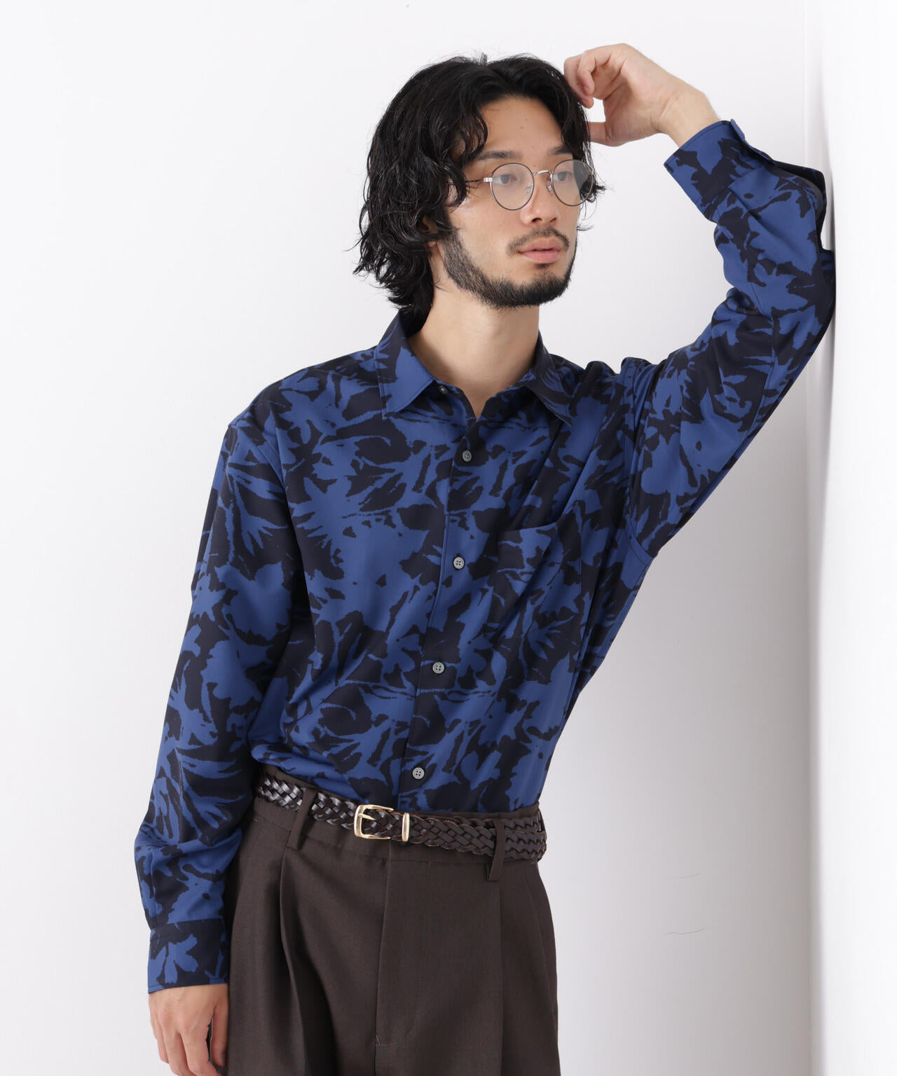 EDITORIAL PRINT レギュラーカラーシャツ 6686220222