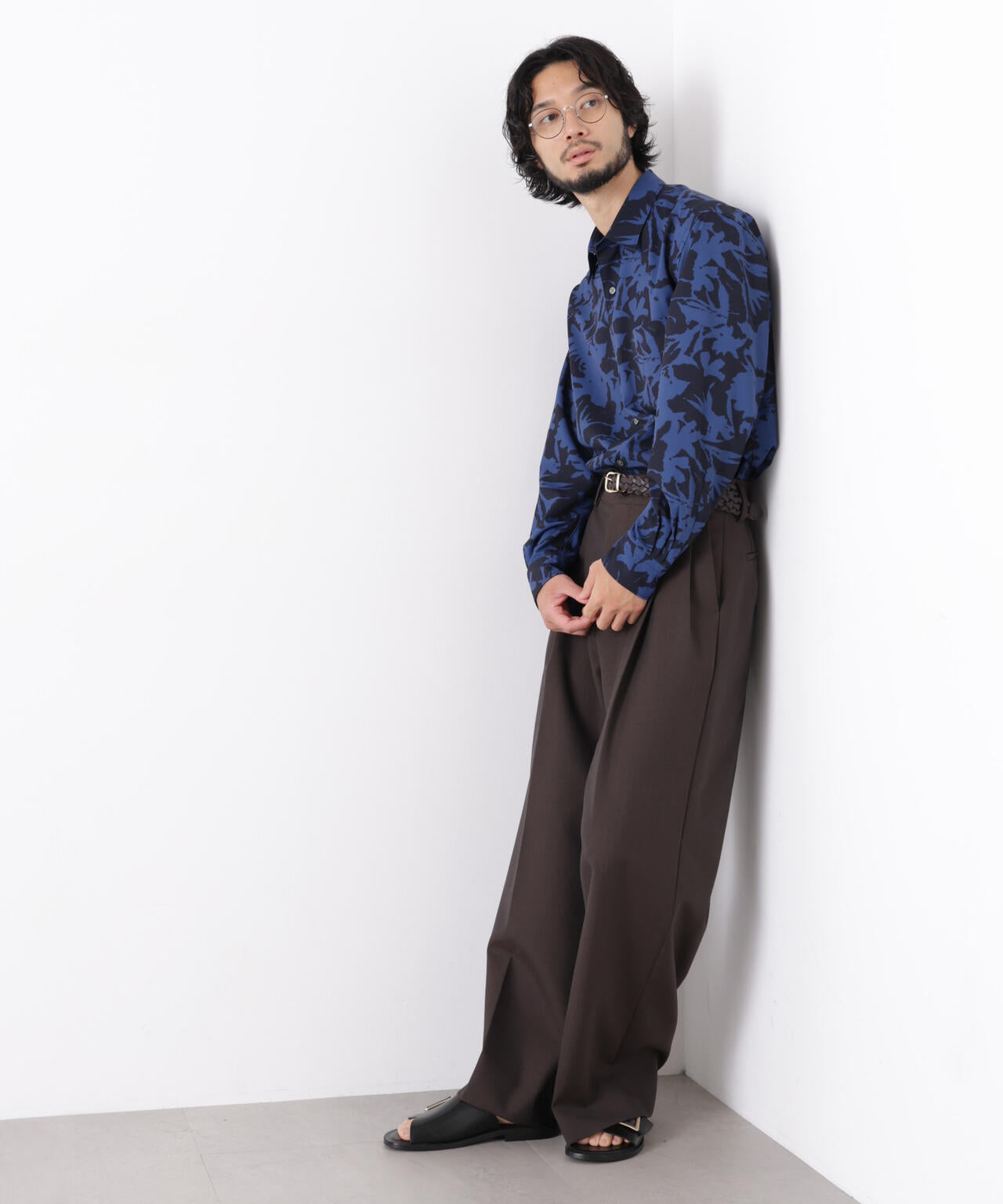 EDITORIAL PRINT レギュラーカラーシャツ 6686220222