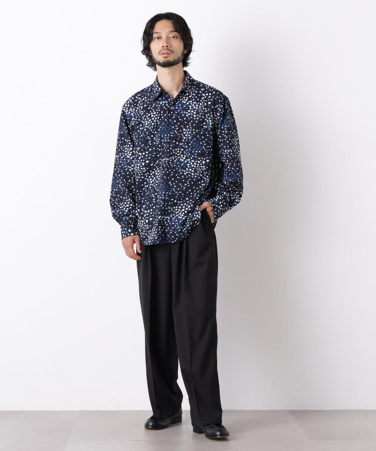 EDITORIAL PRINT レギュラーカラーシャツ 6686220222