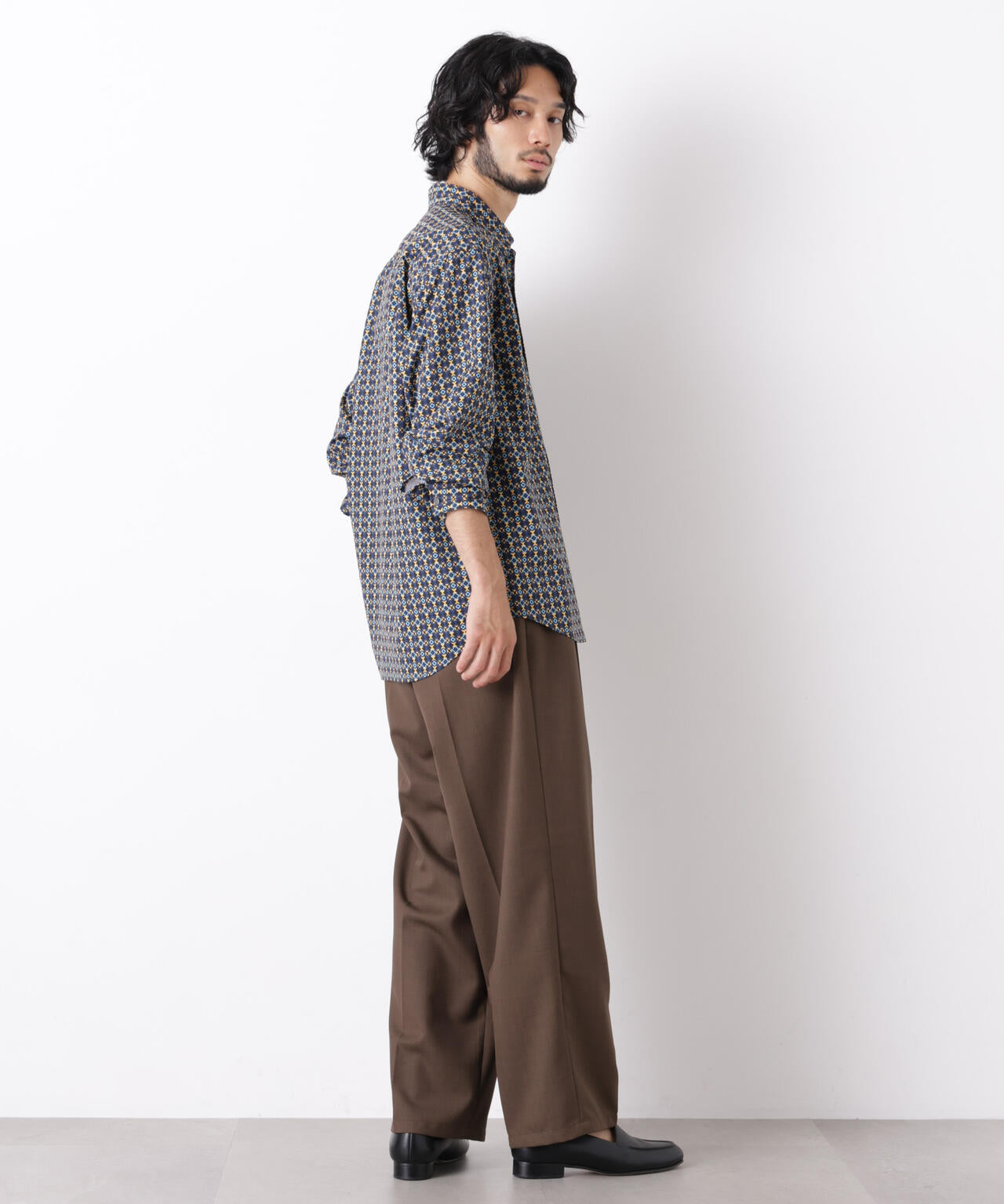 EDITORIAL PRINT レギュラーカラーシャツ 6686220222