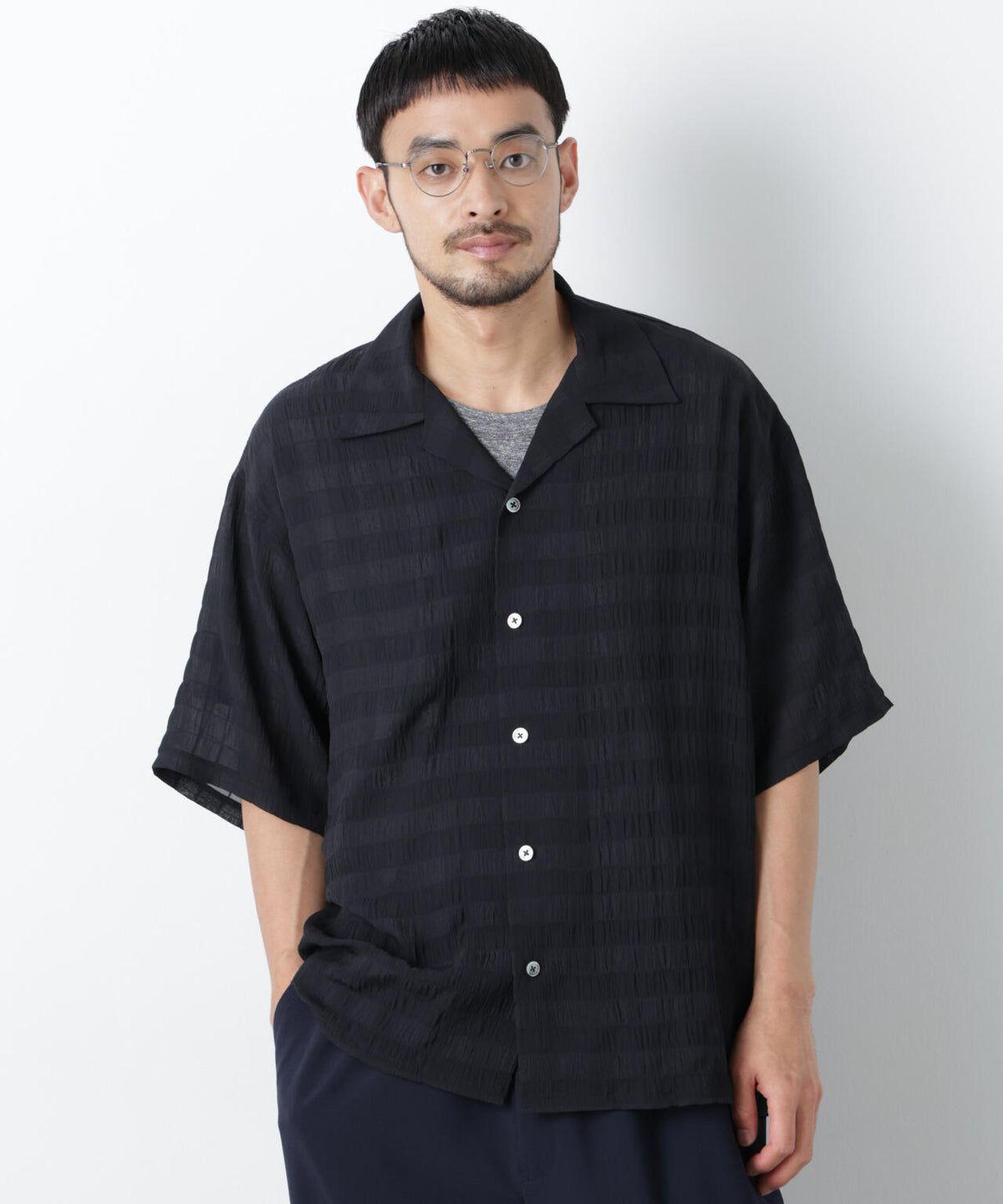 シースルーチェックシャツ 半袖 6686221202
