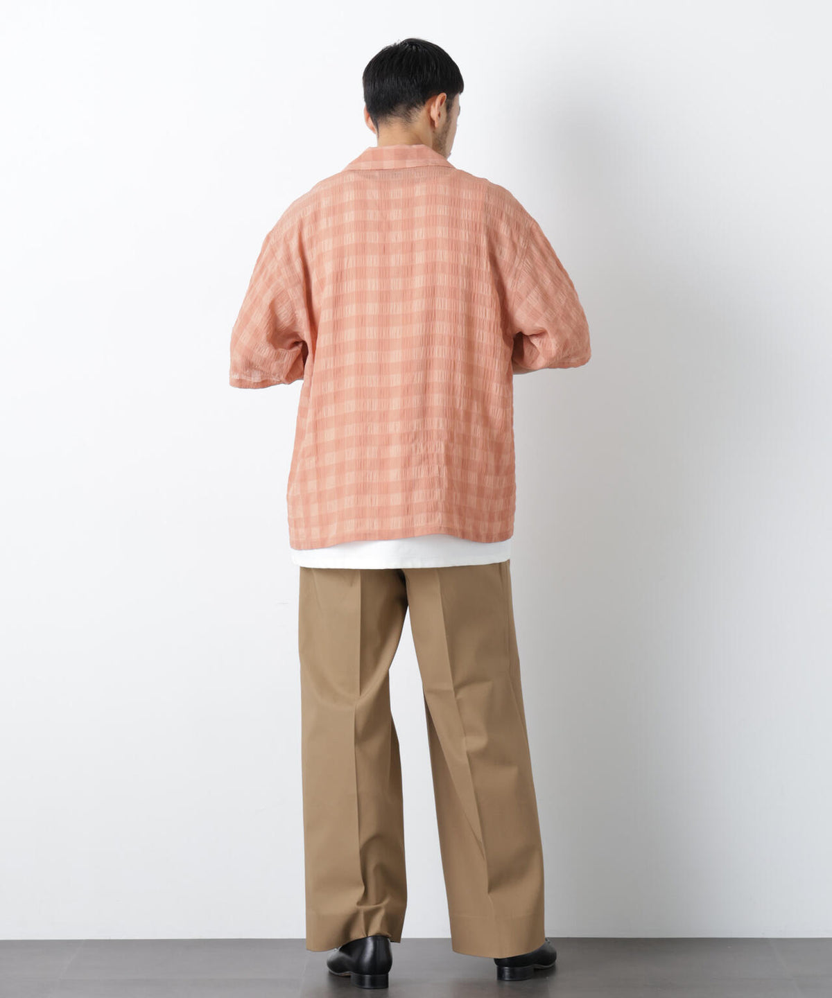 シースルーチェックシャツ 半袖 6686221202