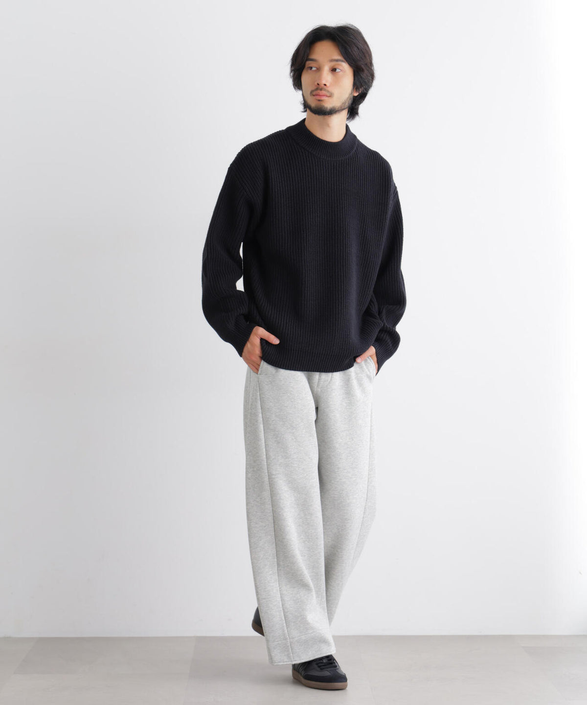コットンMIXバルキーモックネックニット 6686222219