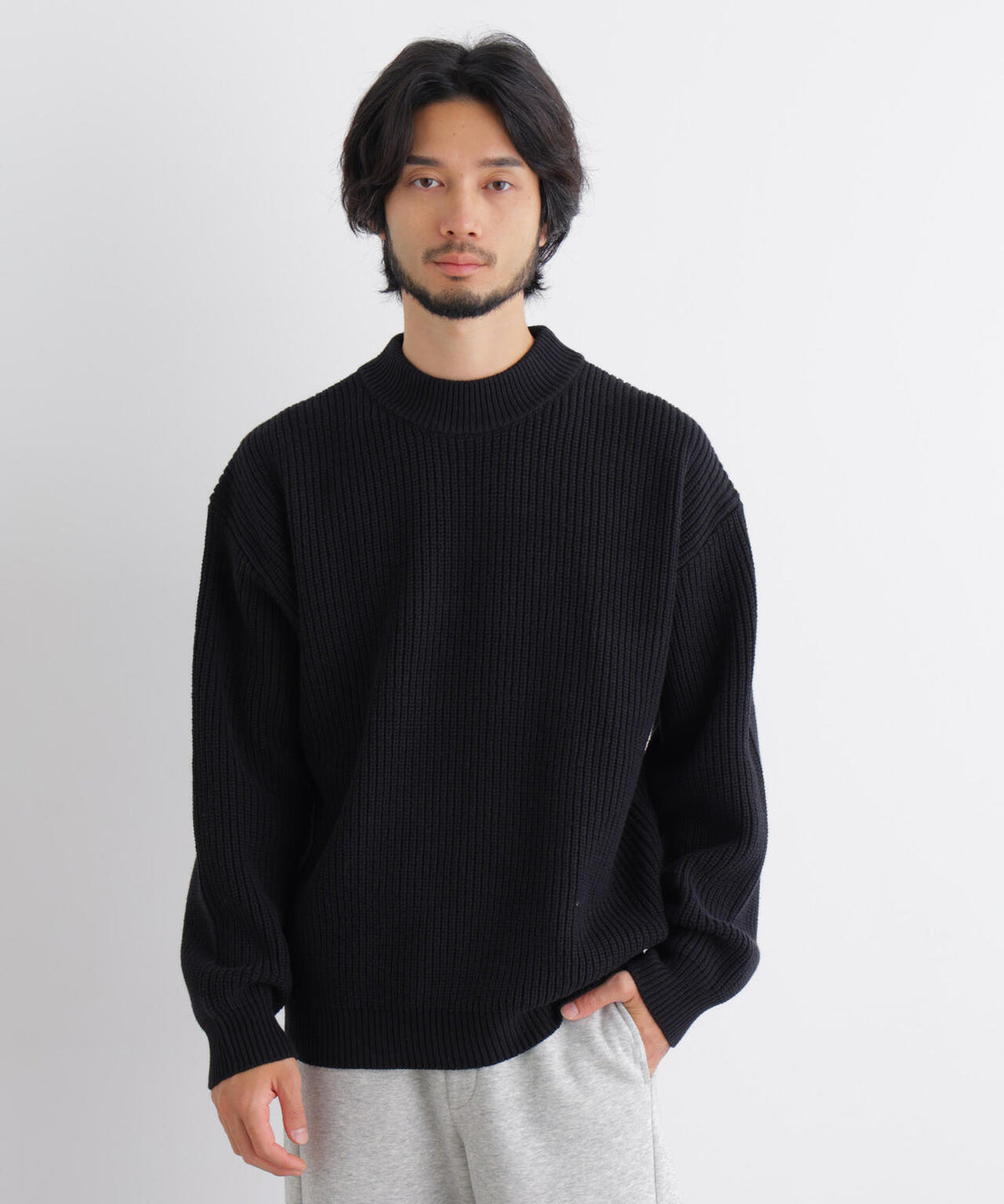 コットンMIXバルキーモックネックニット 6686222219