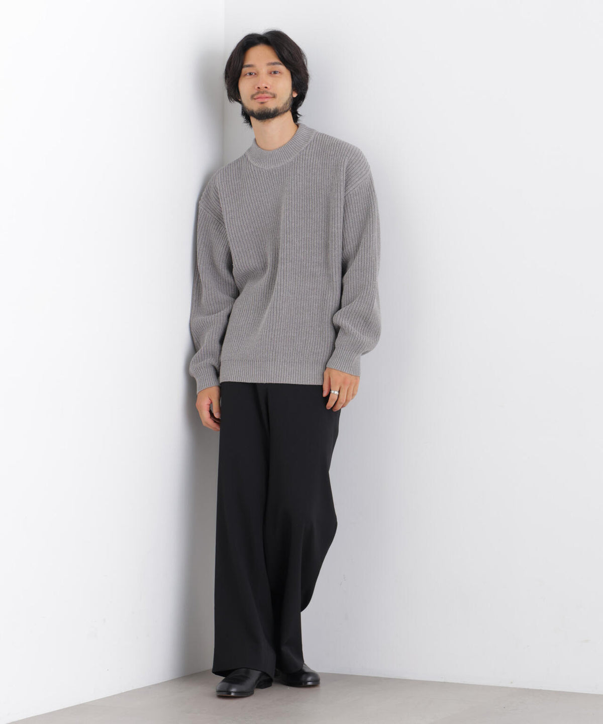 コットンMIXバルキーモックネックニット 6686222219