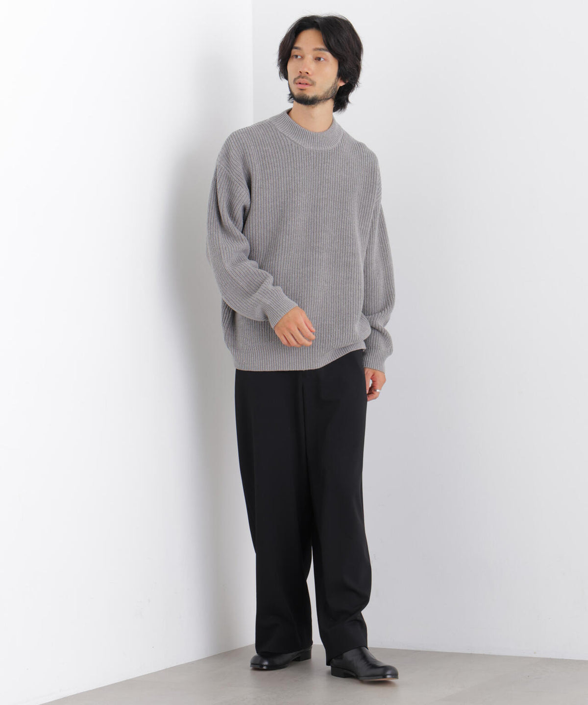 コットンMIXバルキーモックネックニット 6686222219