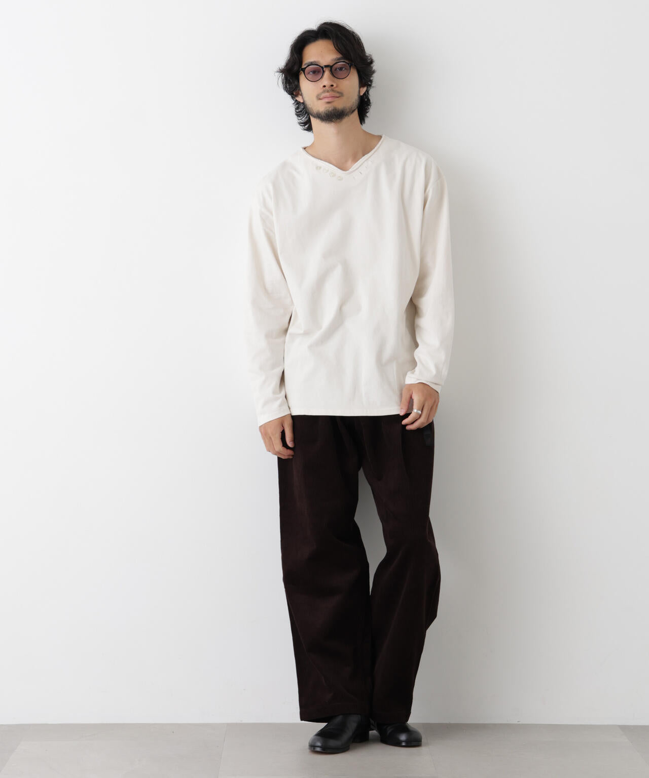 「surplus」デザインヘンリーネックTシャツ 長袖 6686223214