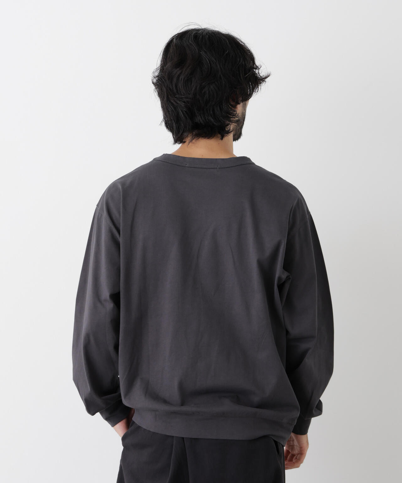 ソフトメランジクルーネックTシャツ 長袖 6686223215