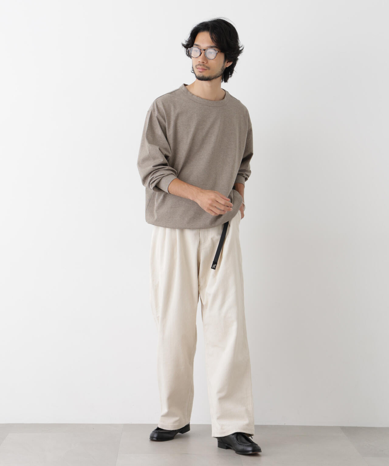 ソフトメランジクルーネックTシャツ 長袖 6686223215