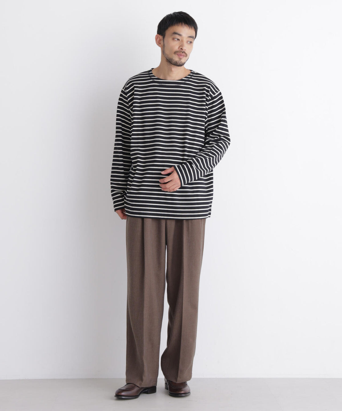 ボーダーバスクTシャツ 長袖 6686223219