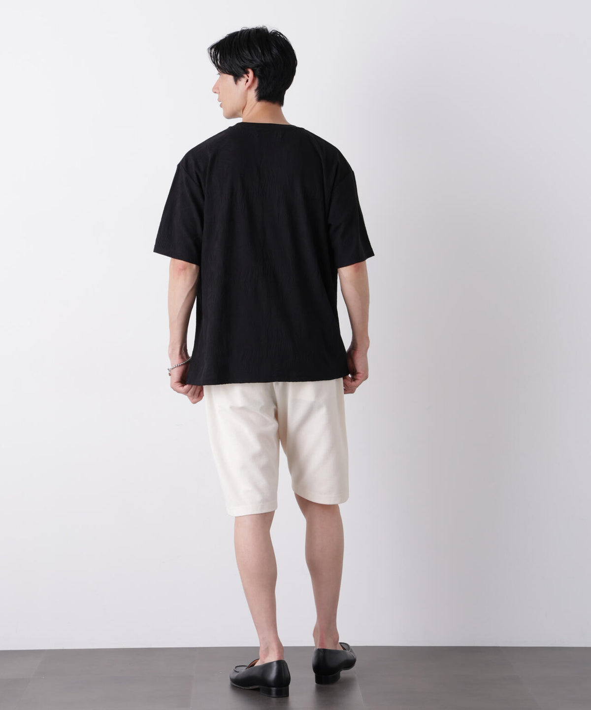 リンクスジャガードリーフ柄Tシャツ 6686224204