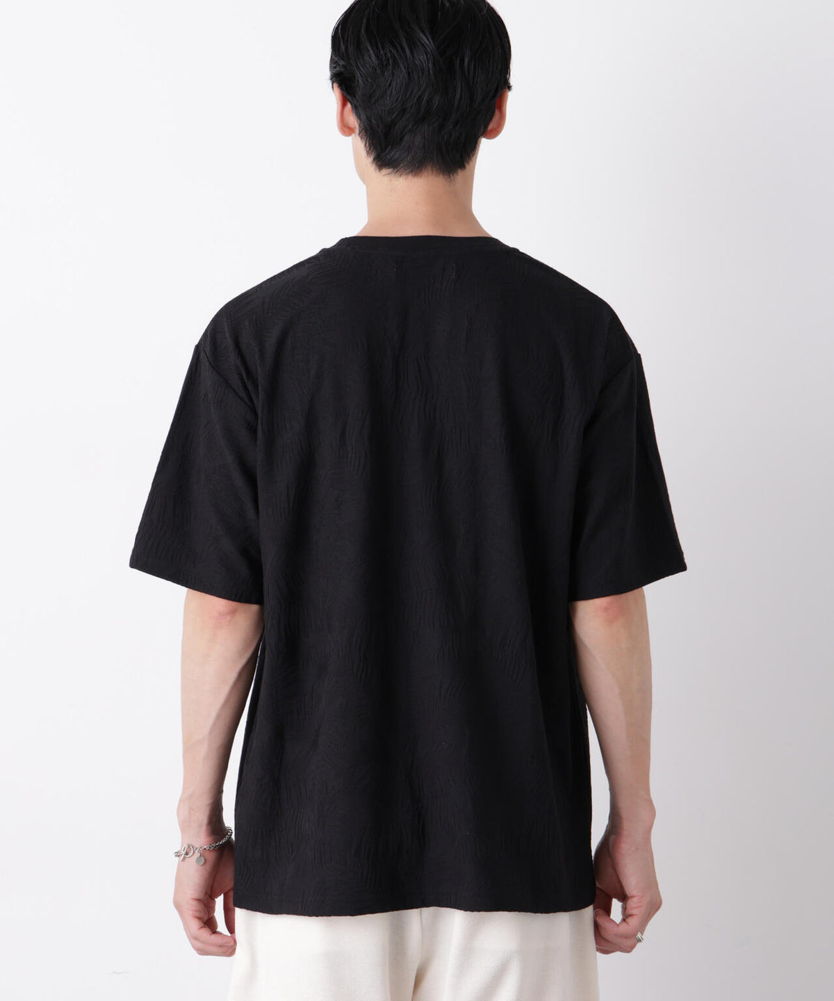 リンクスジャガードリーフ柄Tシャツ 6686224204