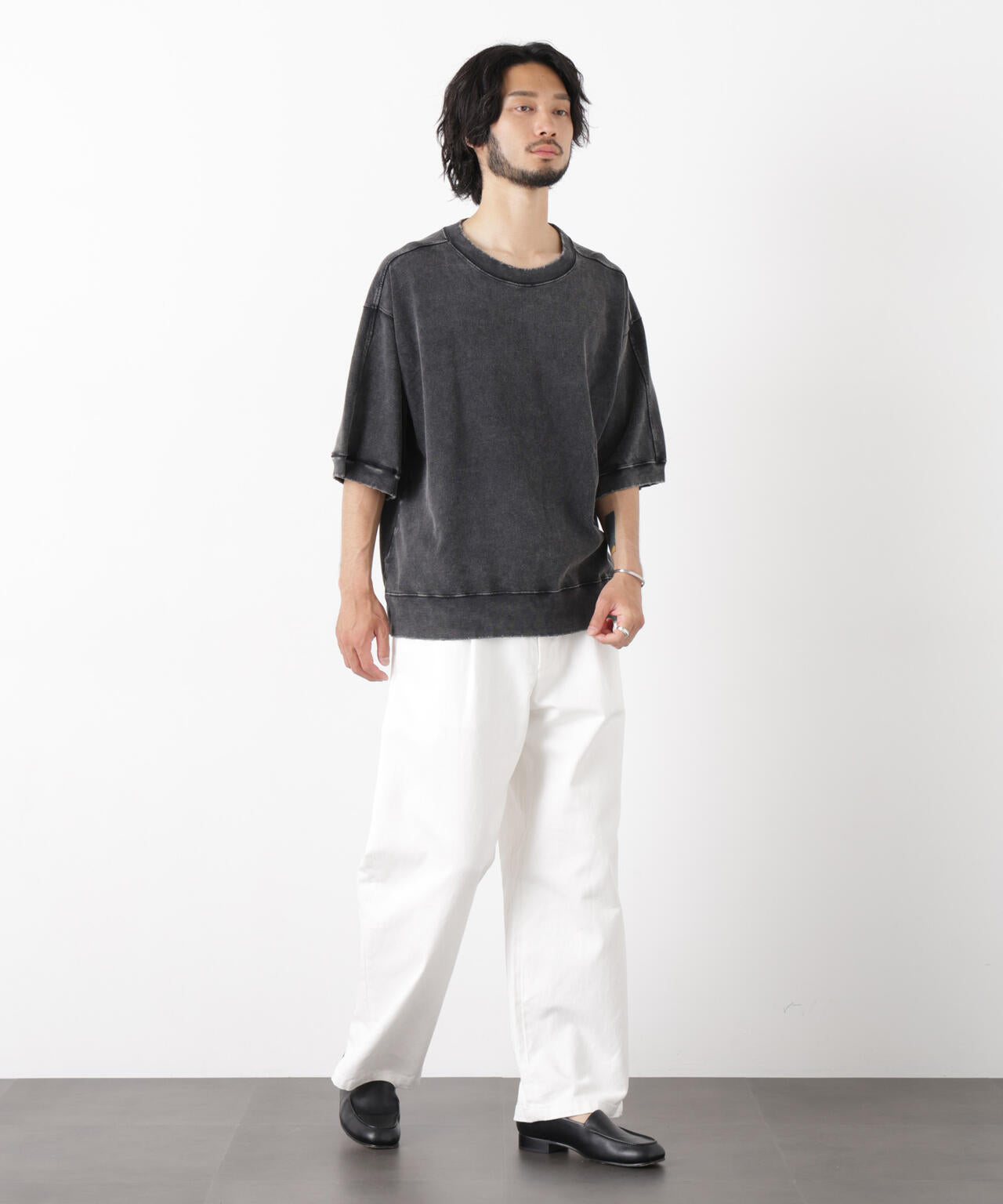 ケミカル加工袖線切替えTシャツ 6686224205