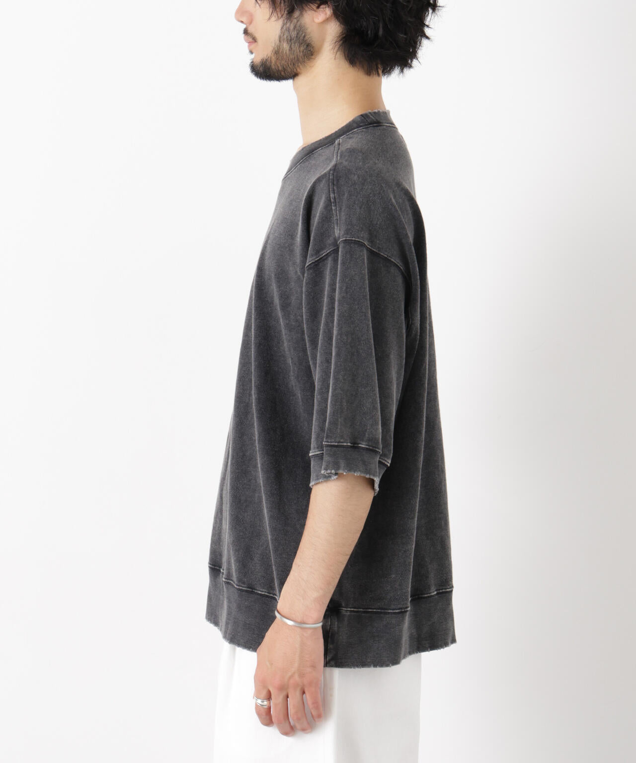 ケミカル加工袖線切替えTシャツ 6686224205