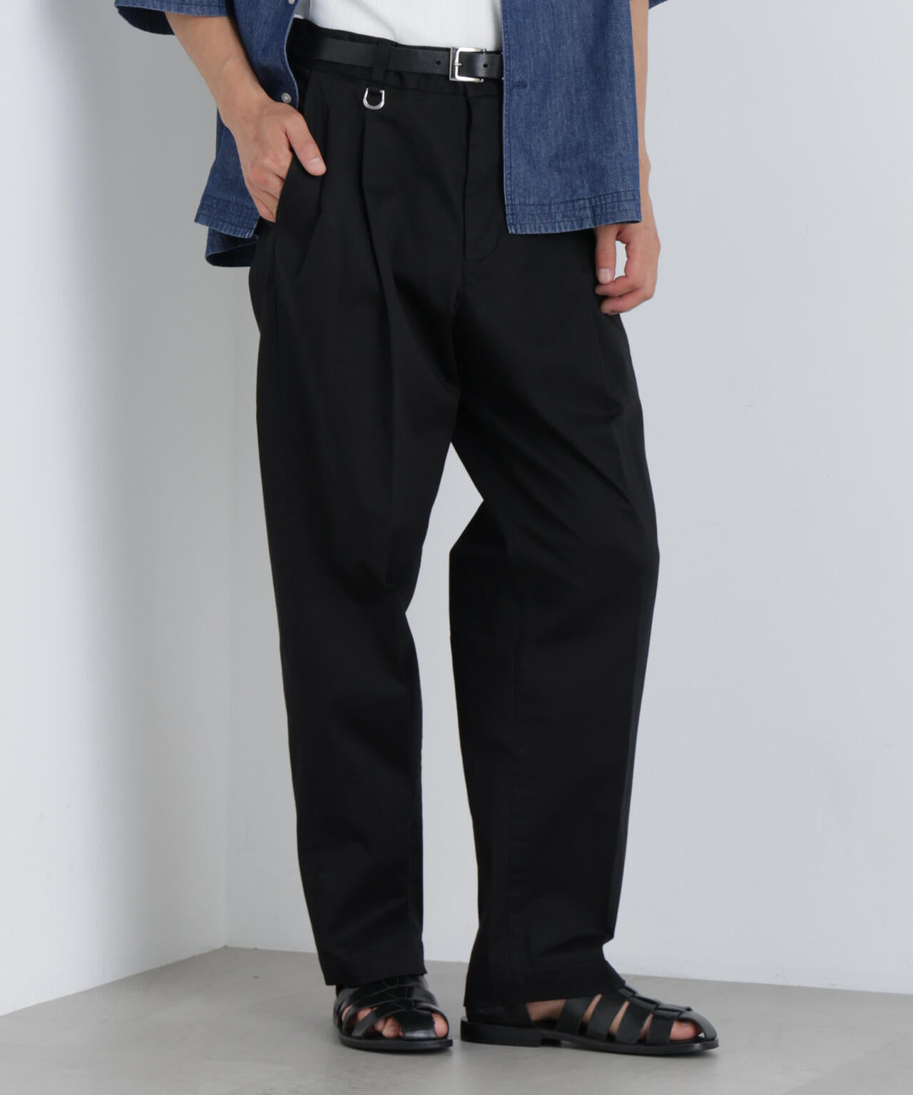 NewOnTrousers ウォッシュサテンWide テーパー 6686227203