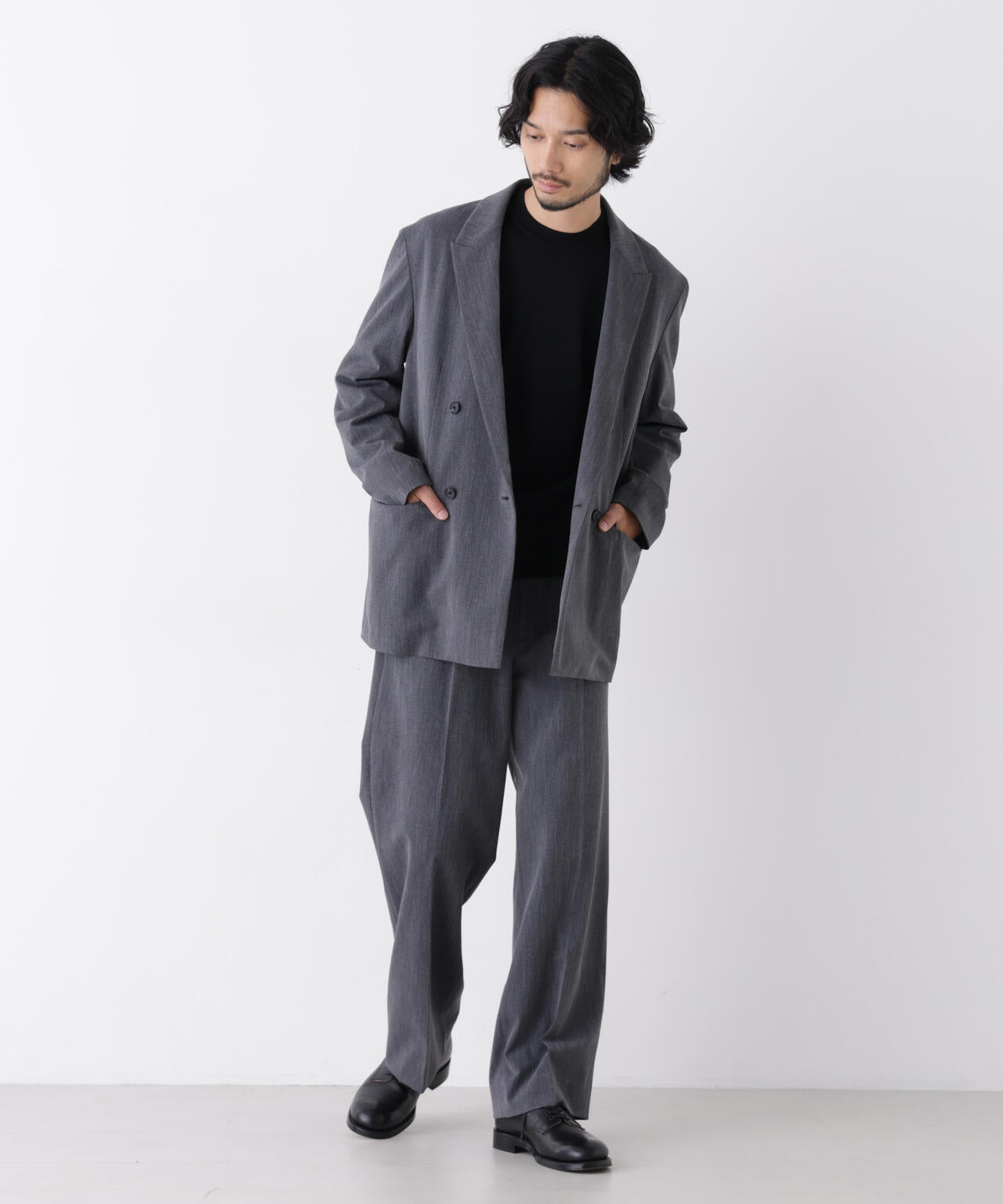 「DELEGANT」 ワンタックストレートトラウザーズ(セットアップ可) 6686227208