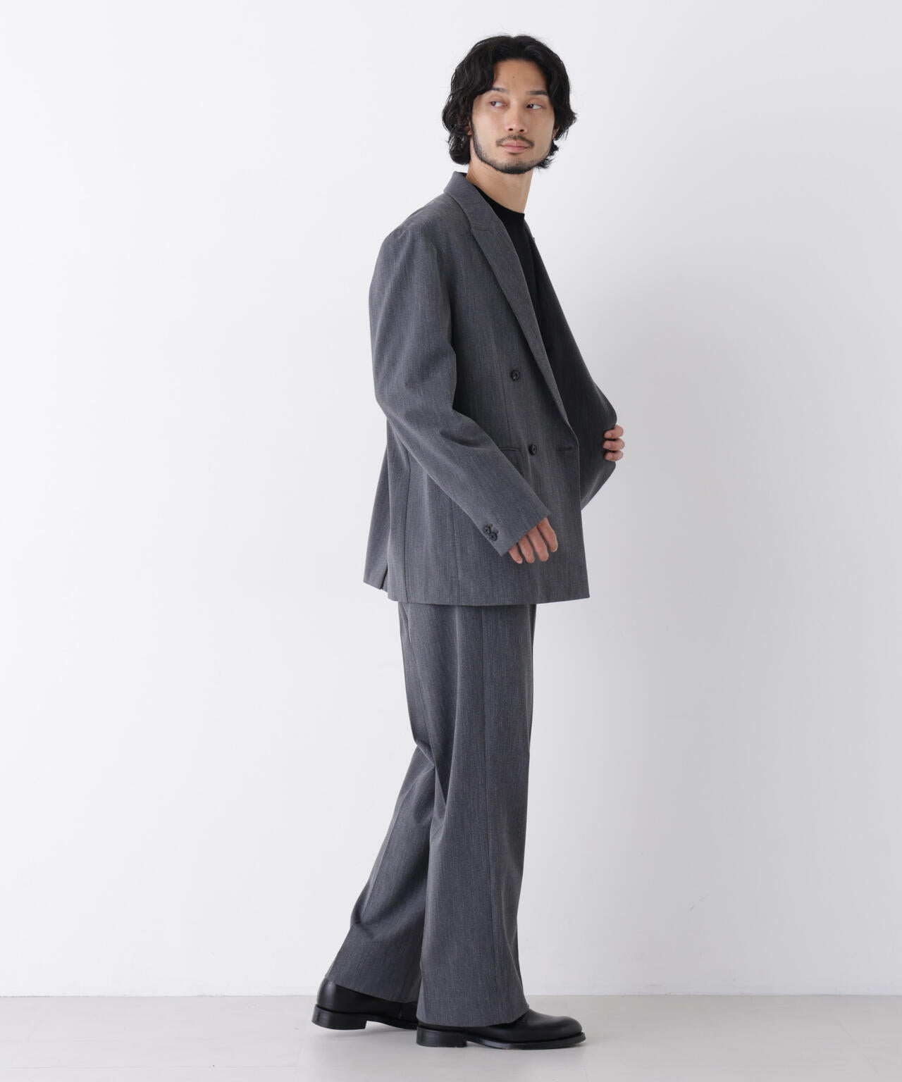 「DELEGANT」 ワンタックストレートトラウザーズ(セットアップ可) 6686227208