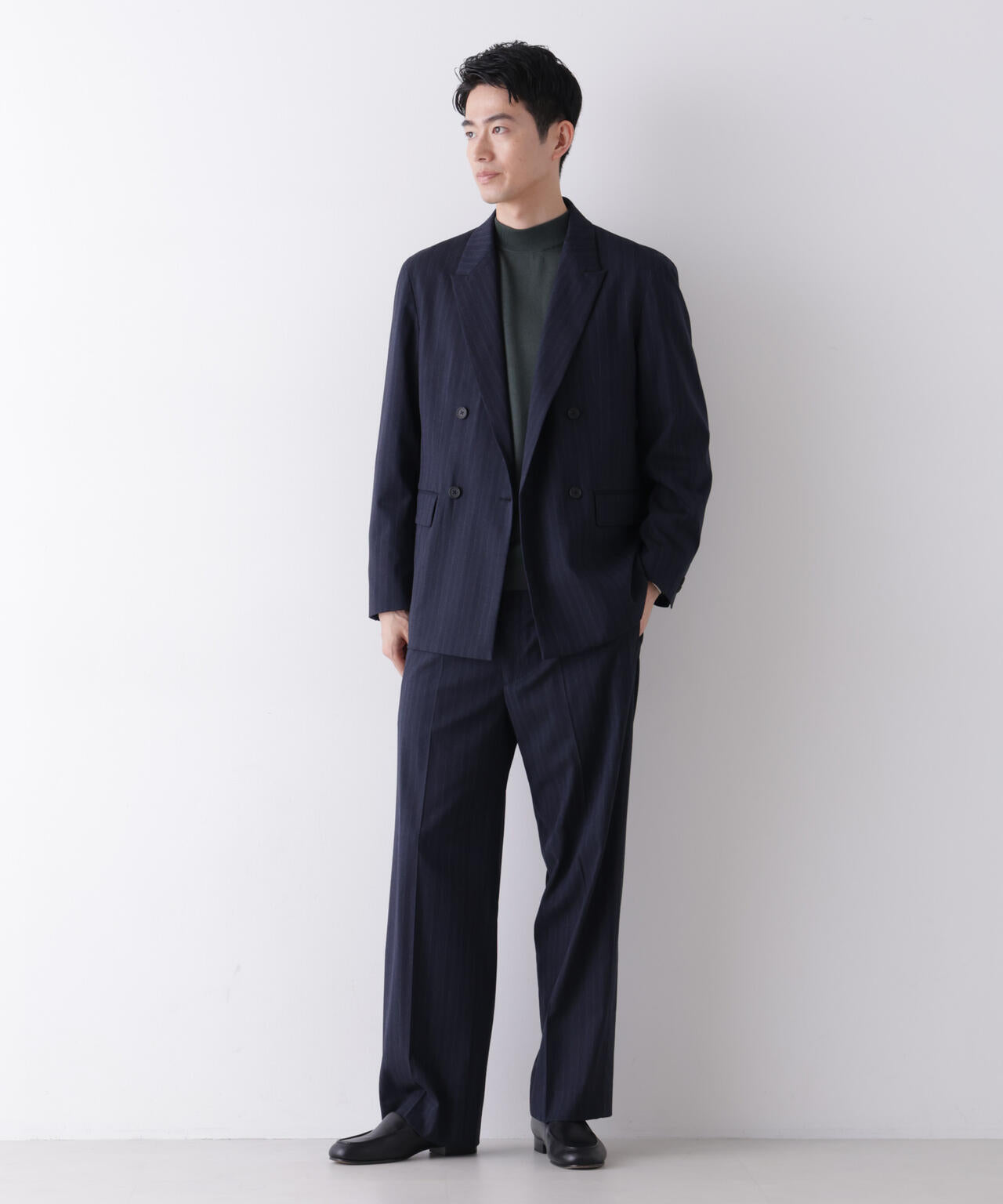 「DELEGANT」 ワンタックストレートトラウザーズ(セットアップ可) 6686227208