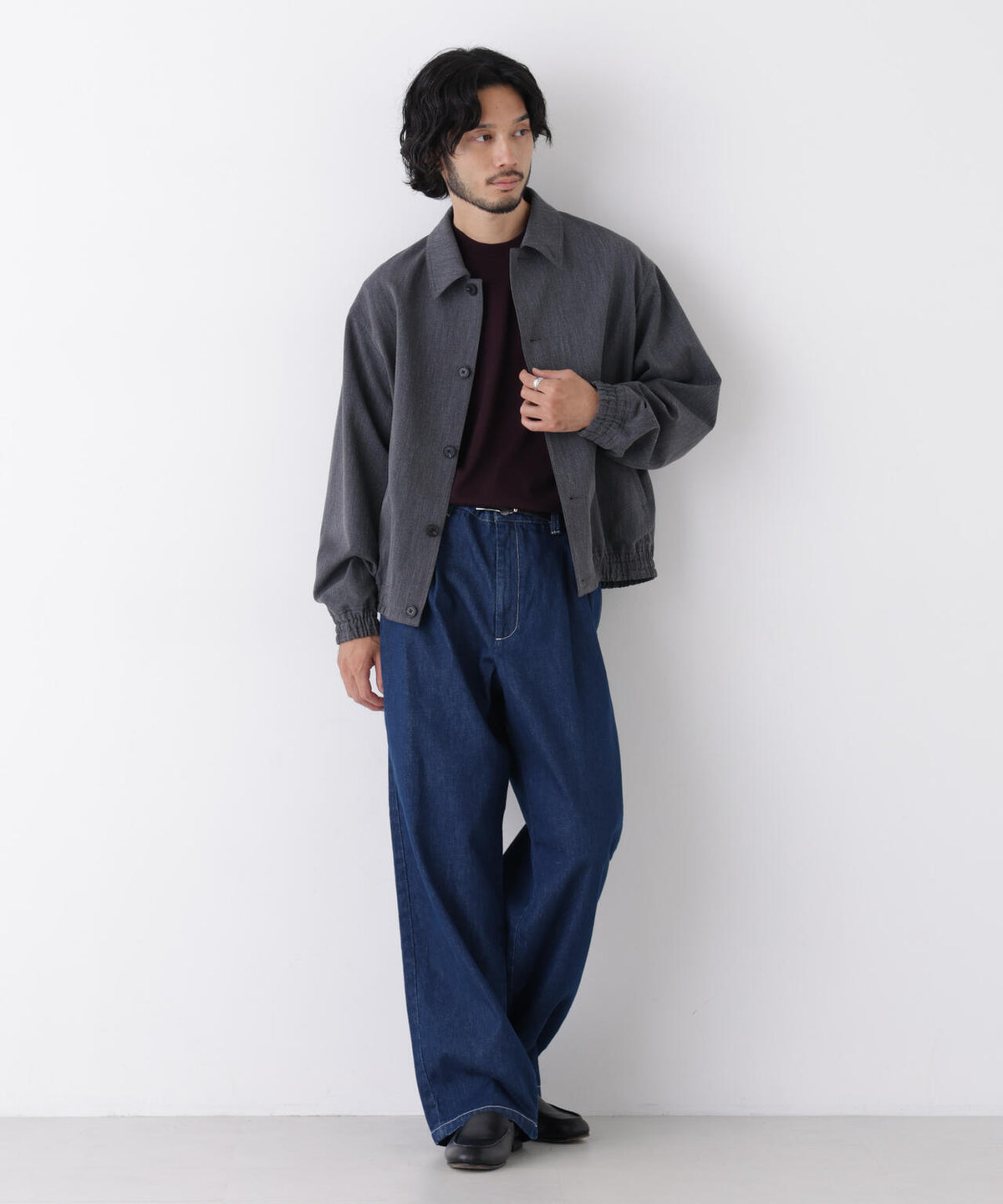 「OtoNANO」大人のワイドデニムパンツ 6686227212