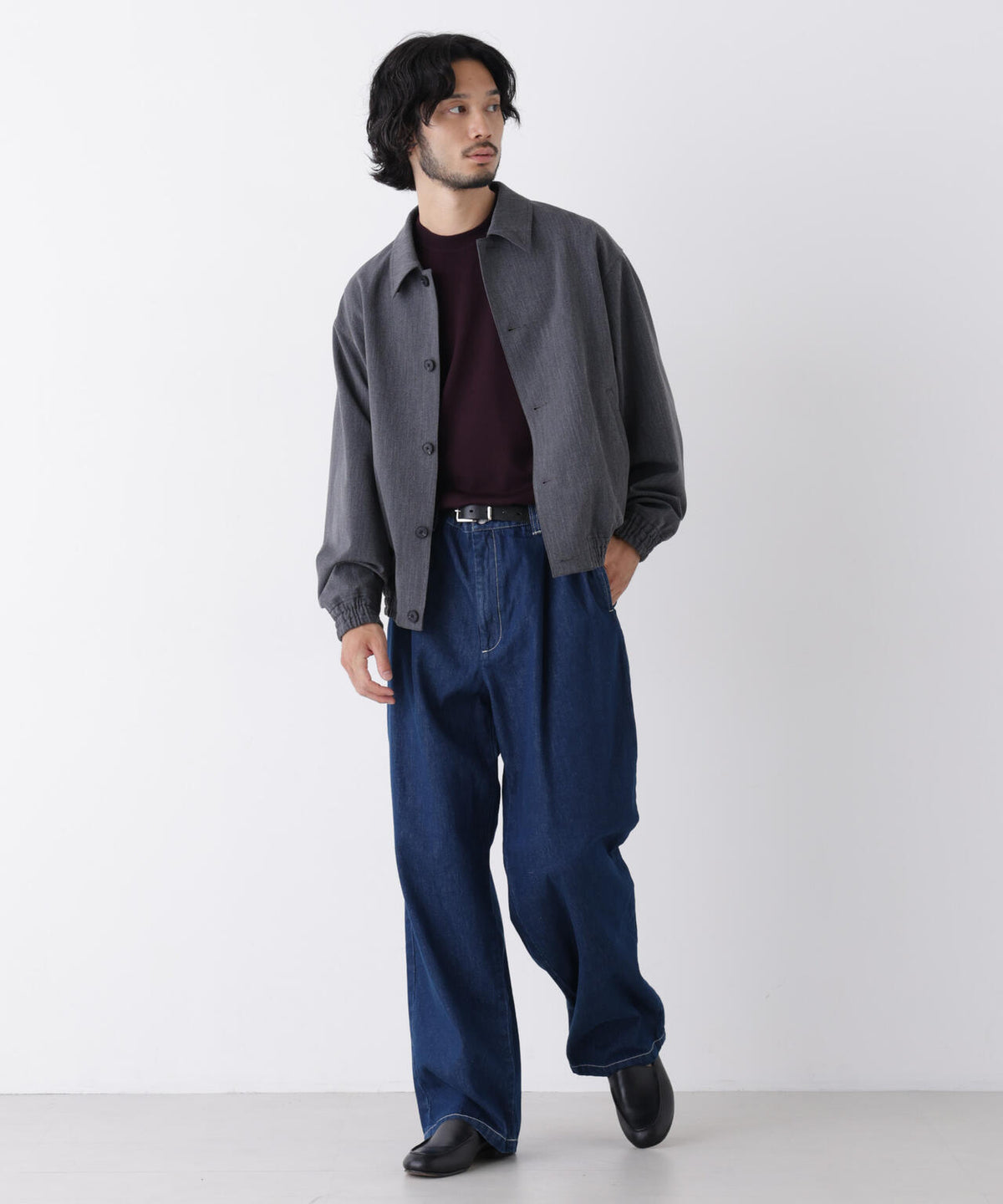 「OtoNANO」大人のワイドデニムパンツ 6686227212
