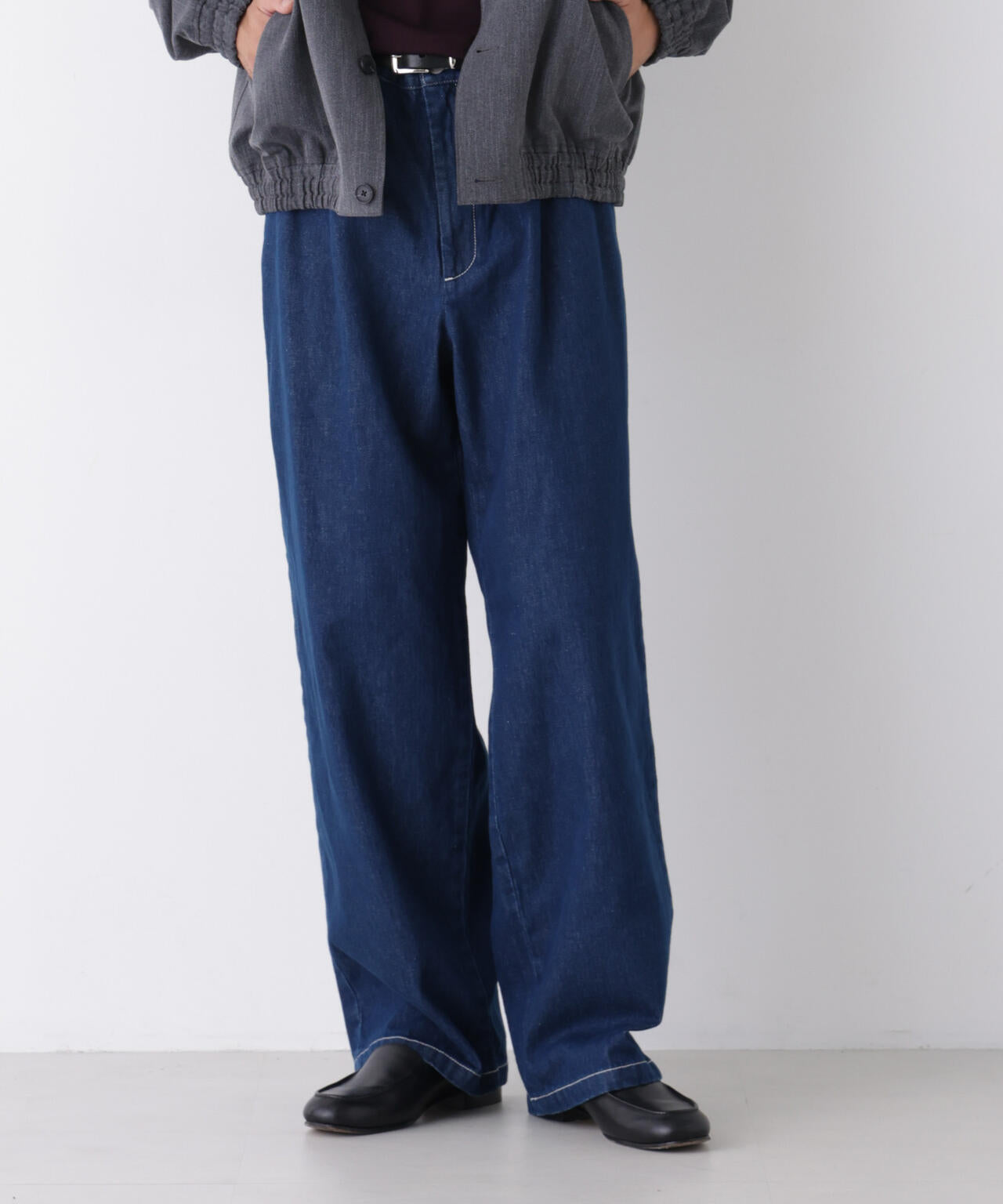 「OtoNANO」大人のワイドデニムパンツ 6686227212