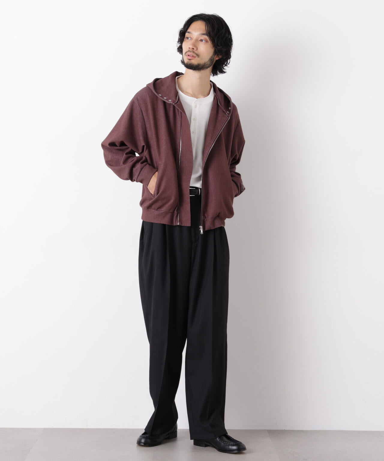 「OtoNANO」大人のワイドパンツ TRクリアツイルワイドイージーパンツ 6686227213