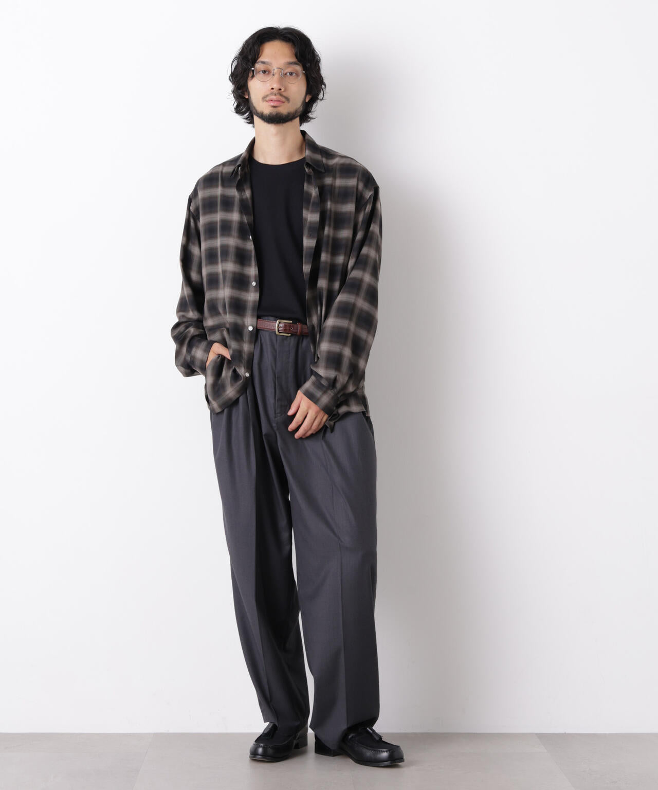 「OtoNANO」大人のワイドパンツ TRクリアツイルワイドイージーパンツ 6686227213