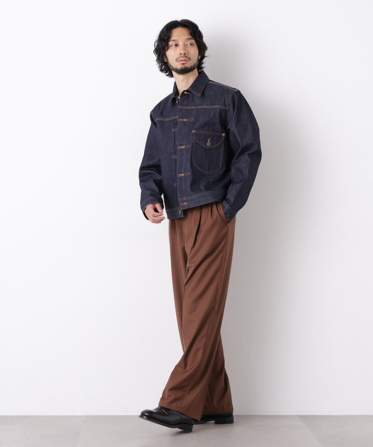 「OtoNANO」大人のワイドパンツ TRクリアツイルワイドイージーパンツ 6686227213