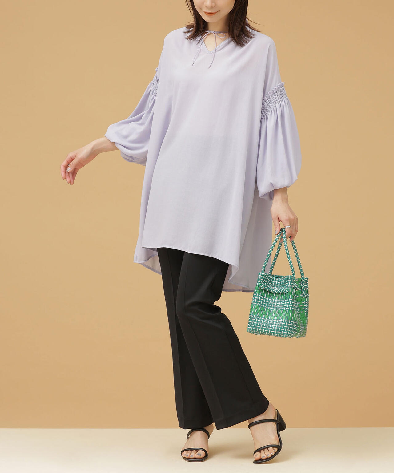 LB.03/センタータックストレッチパンツ 6692127332