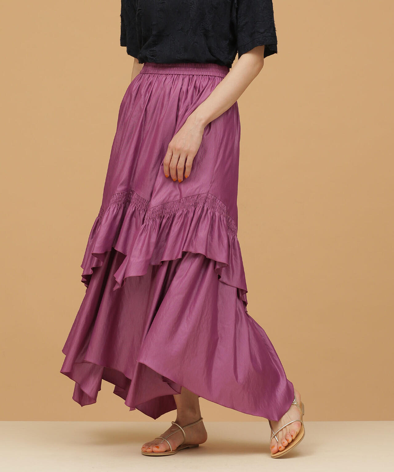 LB.03/ランダムヘムギャザースカート 6692130335