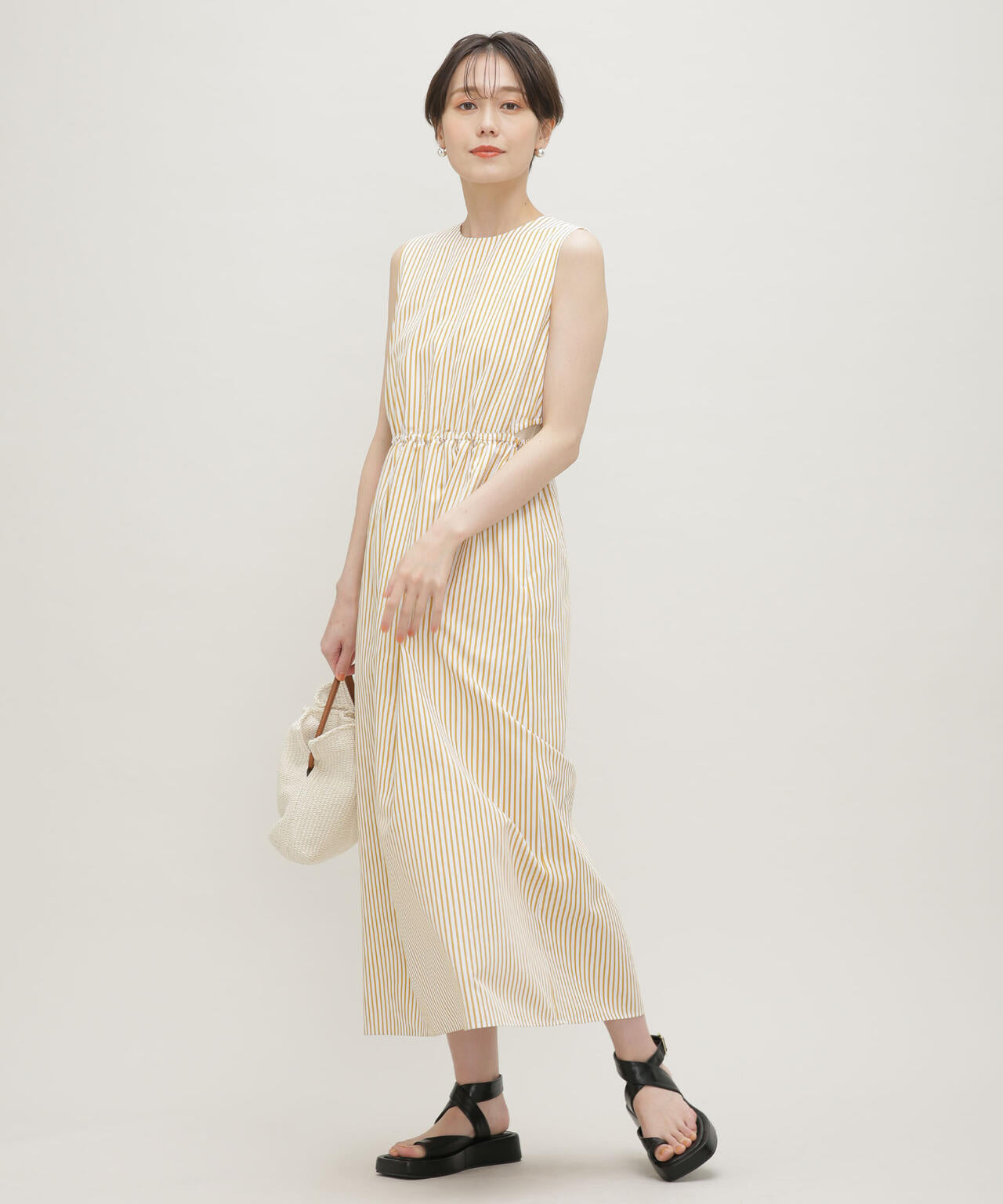 LB.03/ウエストスリットノースリーブワンピース 6693119304