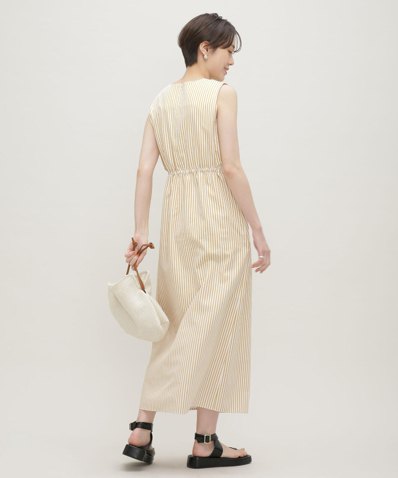 LB.03/ウエストスリットノースリーブワンピース 6693119304