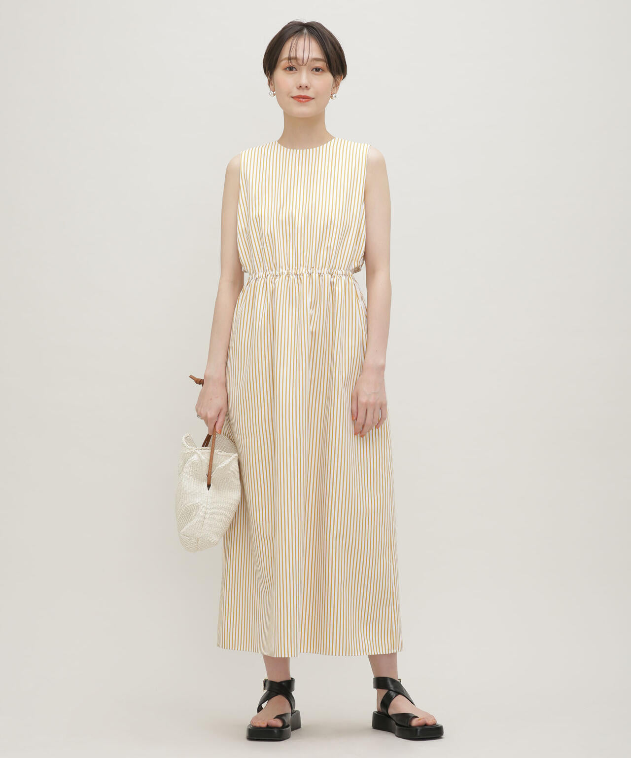 LB.03/ウエストスリットノースリーブワンピース 6693119304