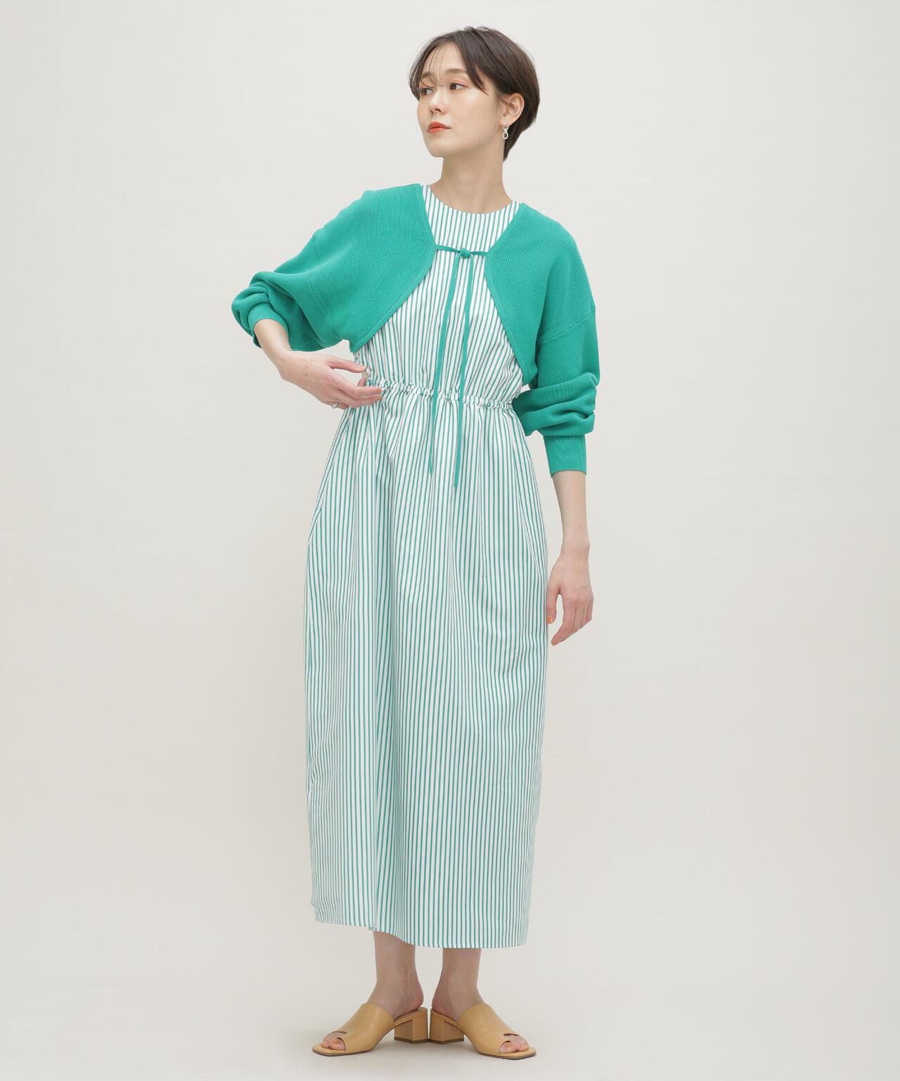 LB.03/ウエストスリットノースリーブワンピース 6693119304