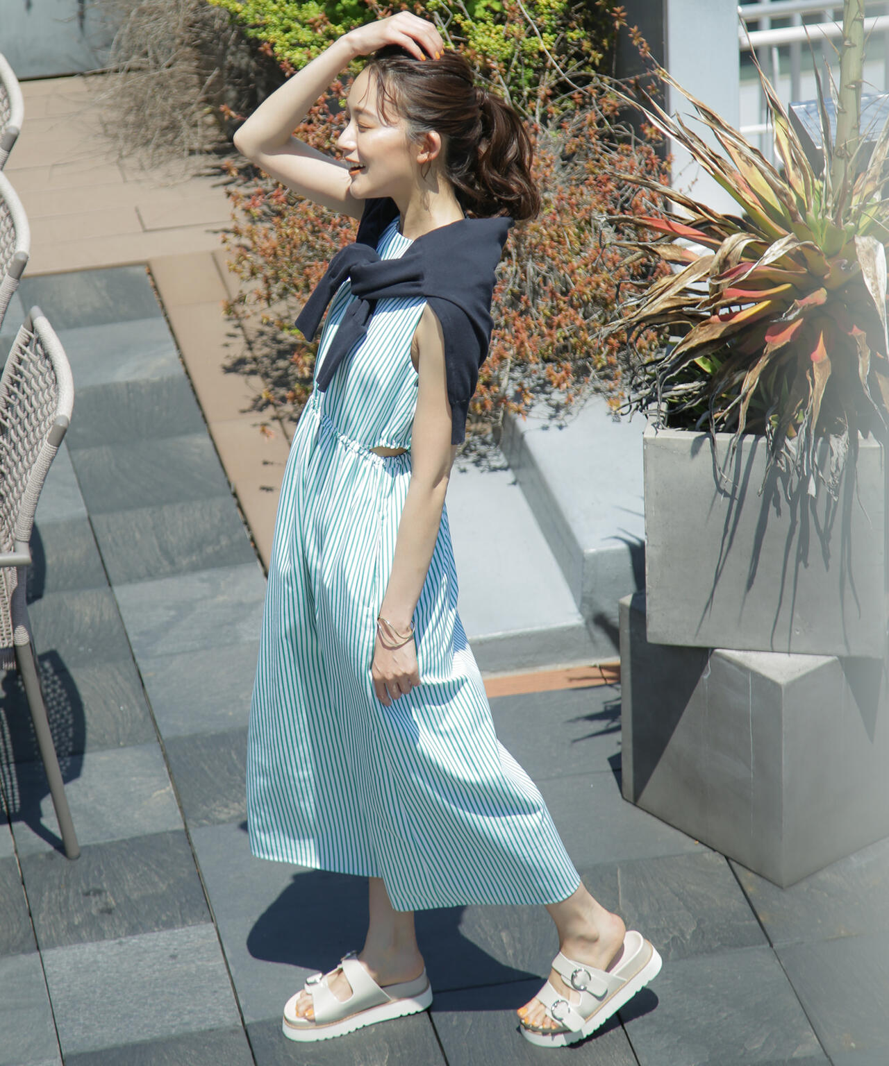 LB.03/ウエストスリットノースリーブワンピース 6693119304