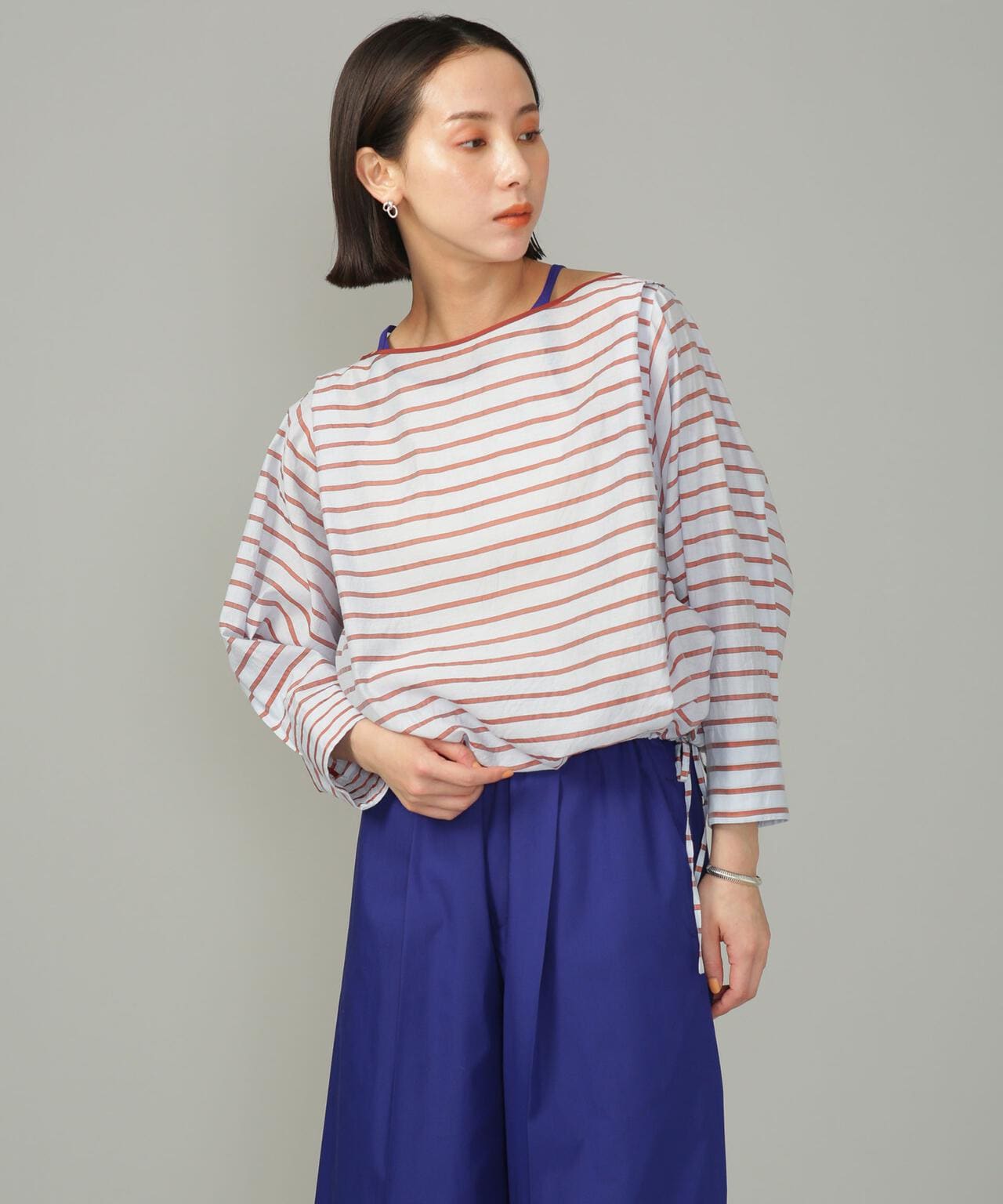 シアーボーダーブラウス 6693121302