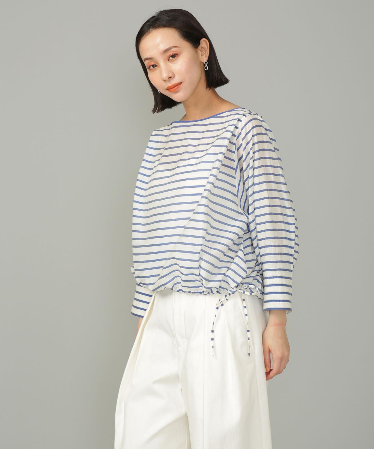 シアーボーダーブラウス 6693121302