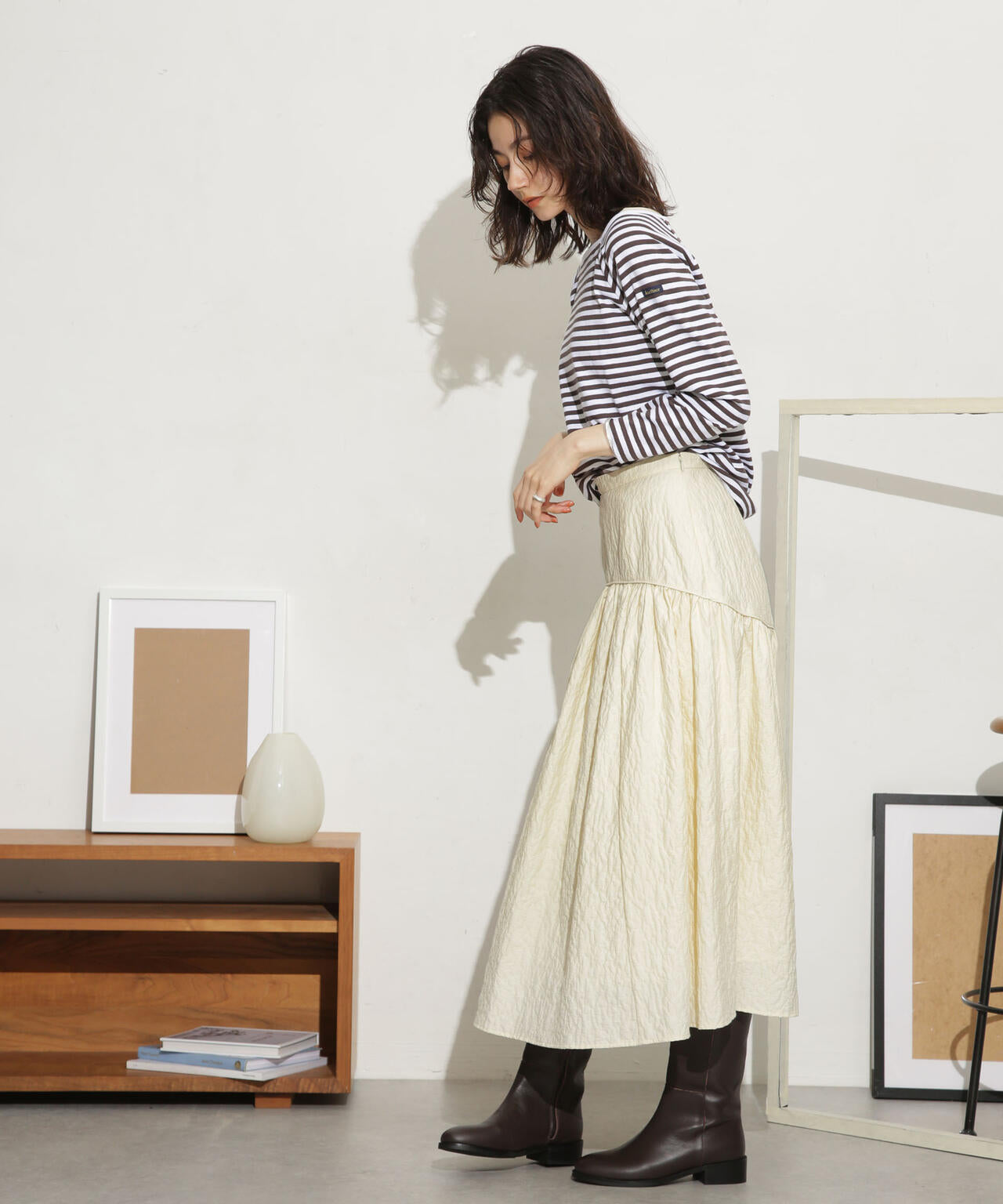 ふくれジャガードボリュームギャザースカート 6693230310