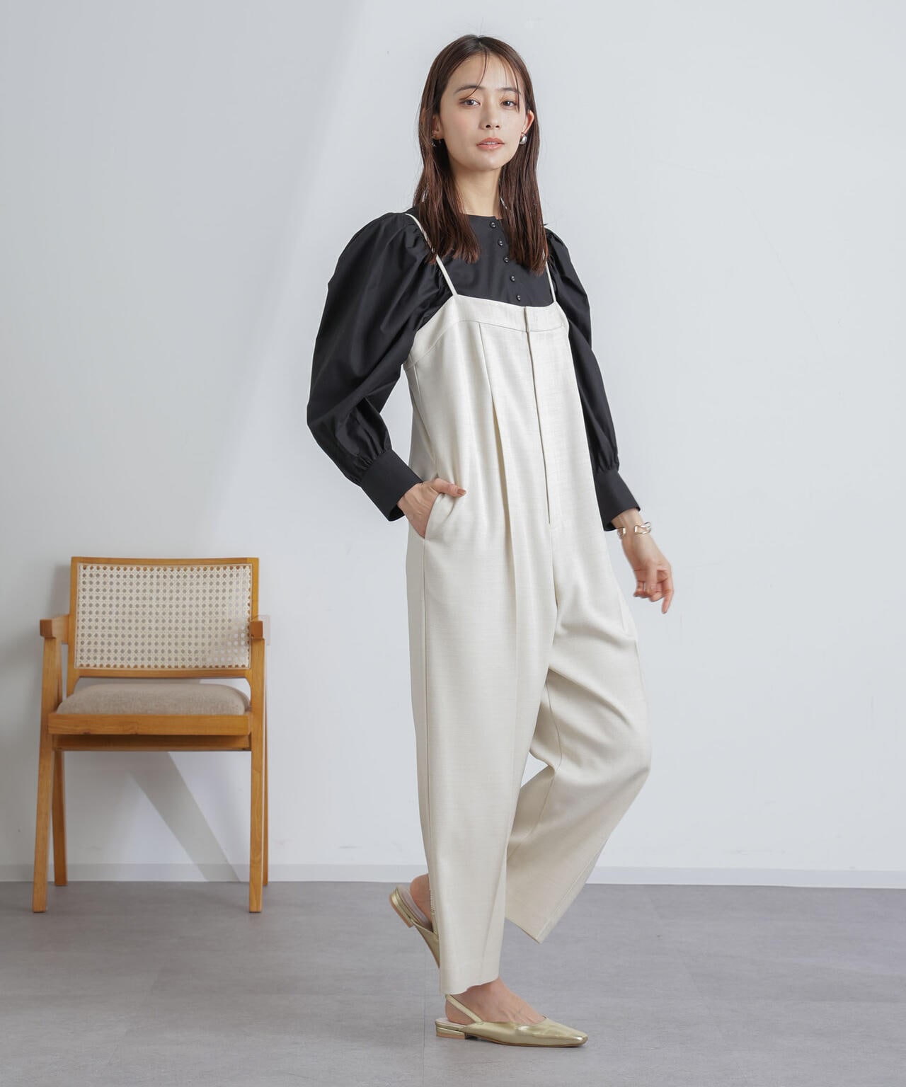 ハイウエストサロペットパンツ 6694119302
