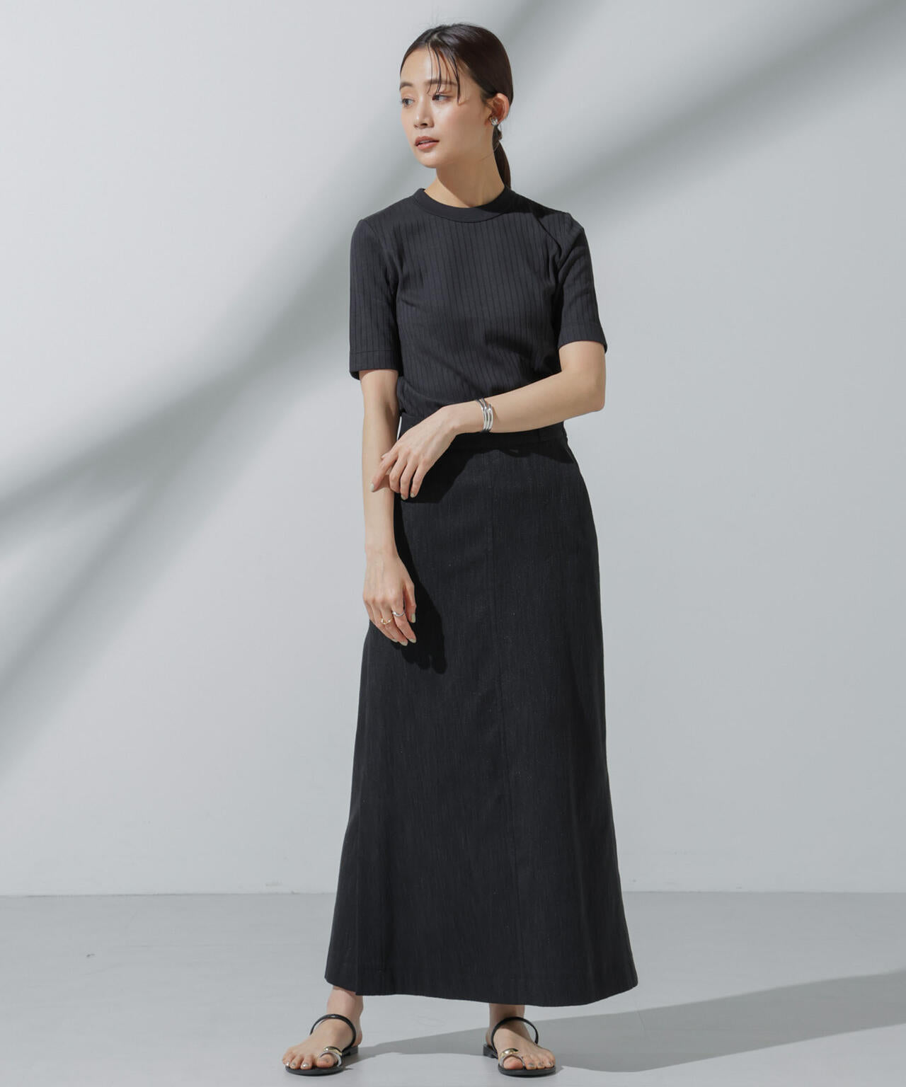 Anti Soaked(R) 汗染み防止 クルーネックリブTシャツ 6694124306