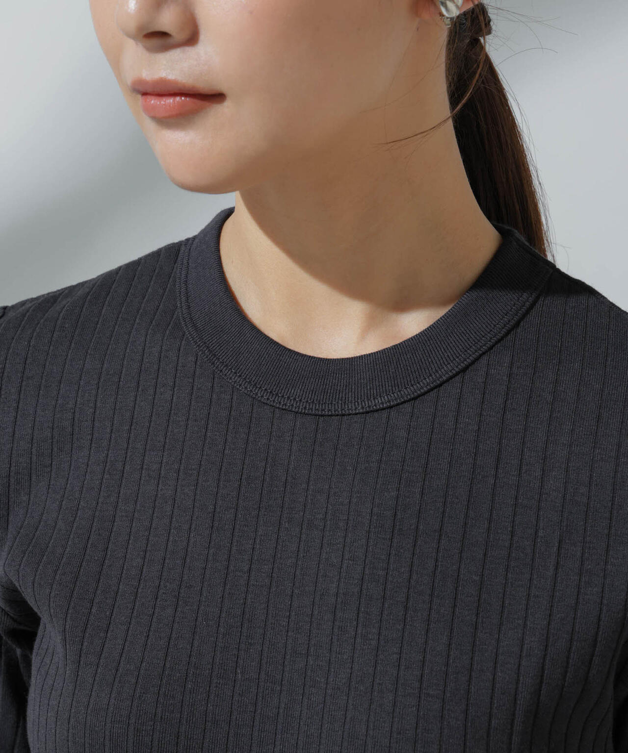 Anti Soaked(R) 汗染み防止 クルーネックリブTシャツ 6694124306