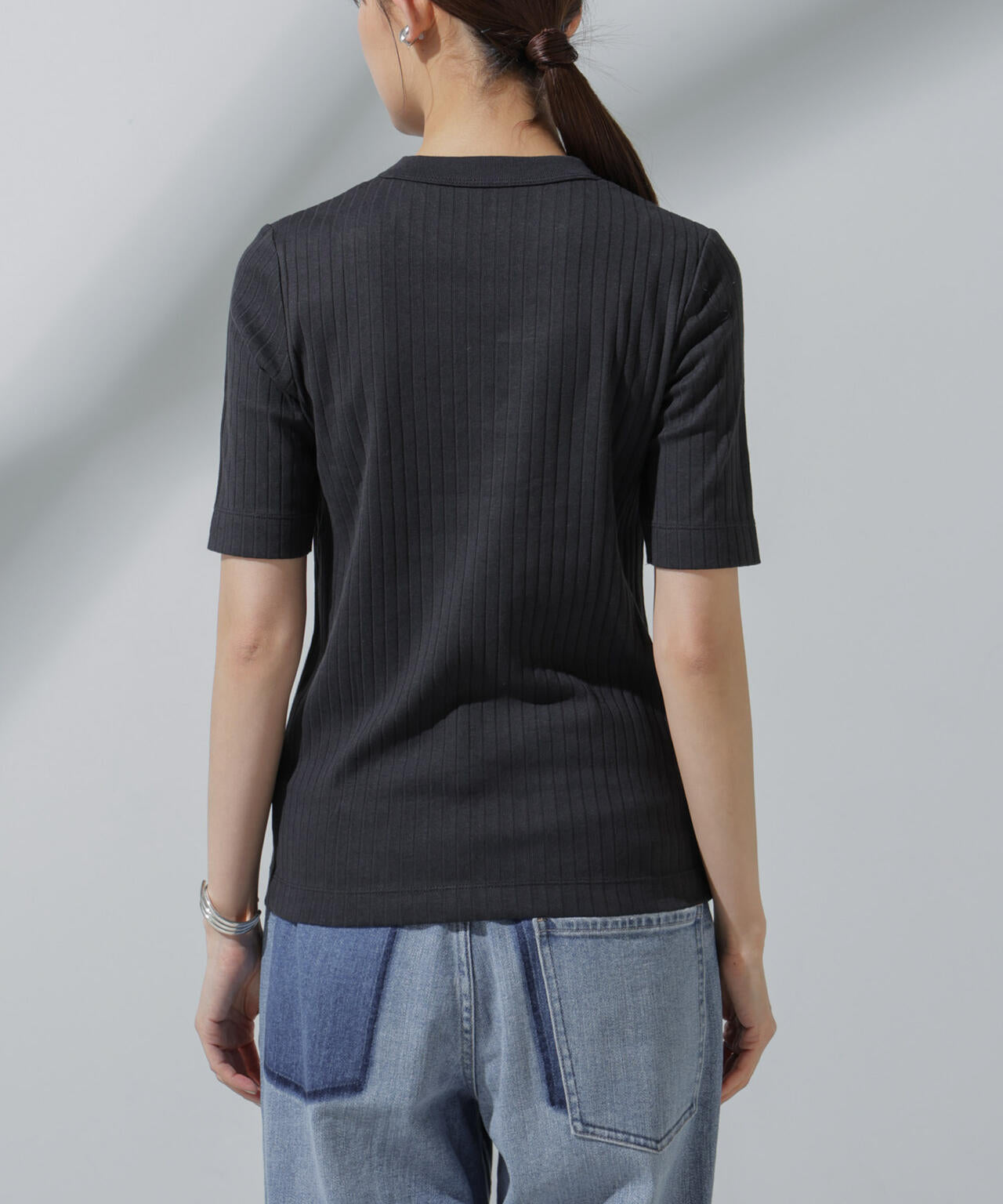 Anti Soaked(R) 汗染み防止 クルーネックリブTシャツ 6694124306