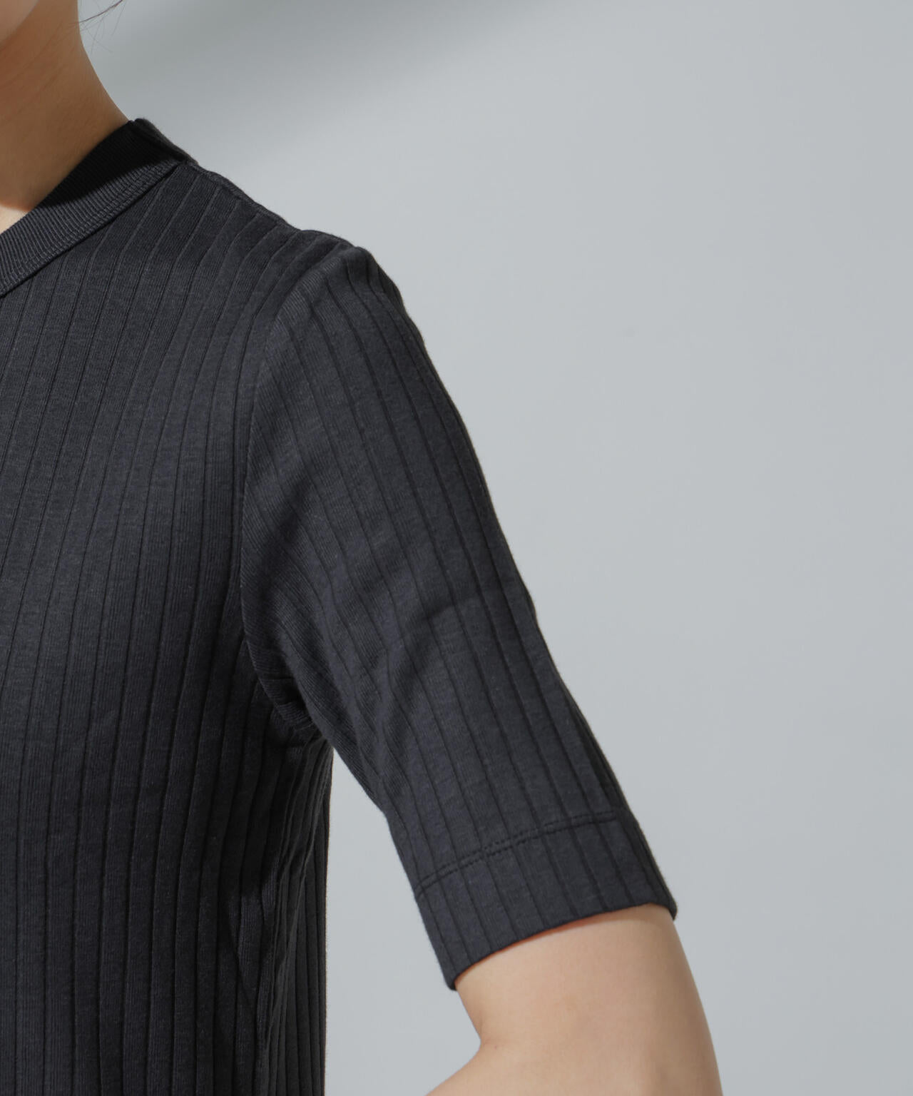 Anti Soaked(R) 汗染み防止 クルーネックリブTシャツ 6694124306